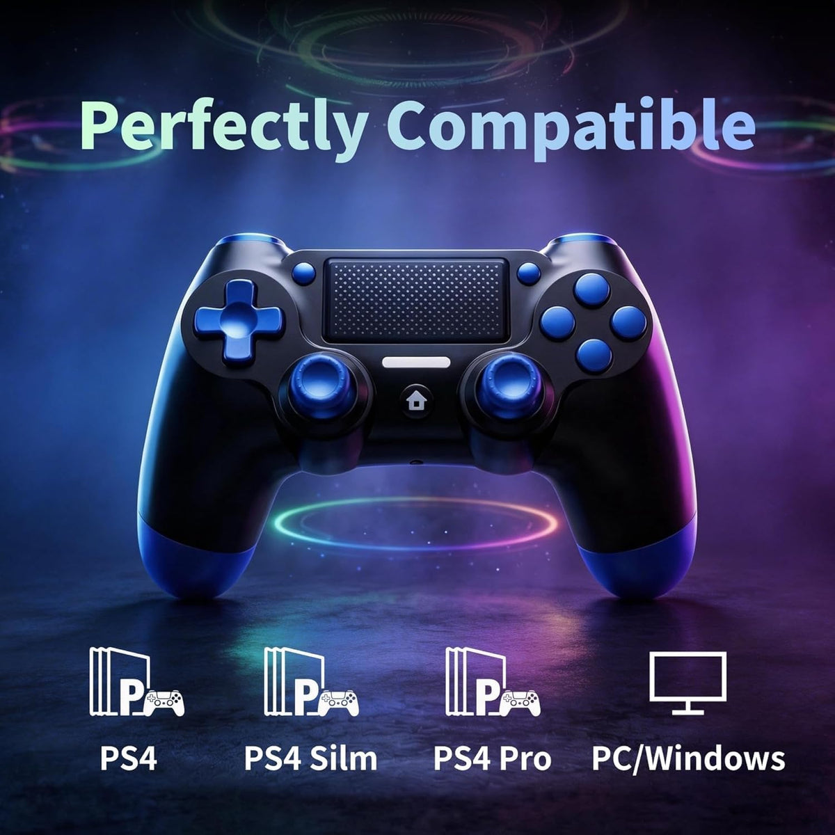 BJXOZ Wireless Controller for PS4 Controller, Gamepad with USB-C Port