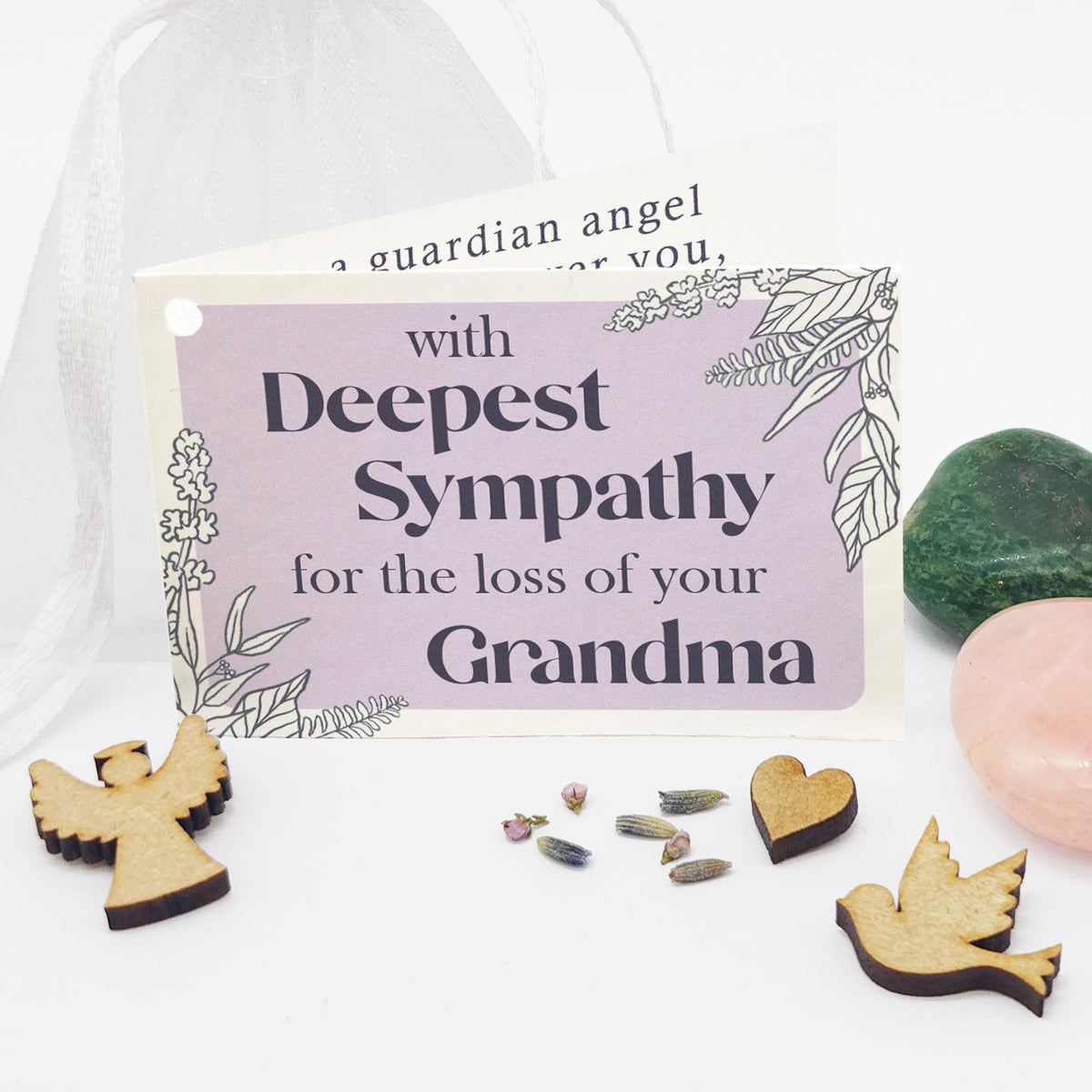 Loss of Nan - Deepest Sympathy gemstone gift bag with mini card