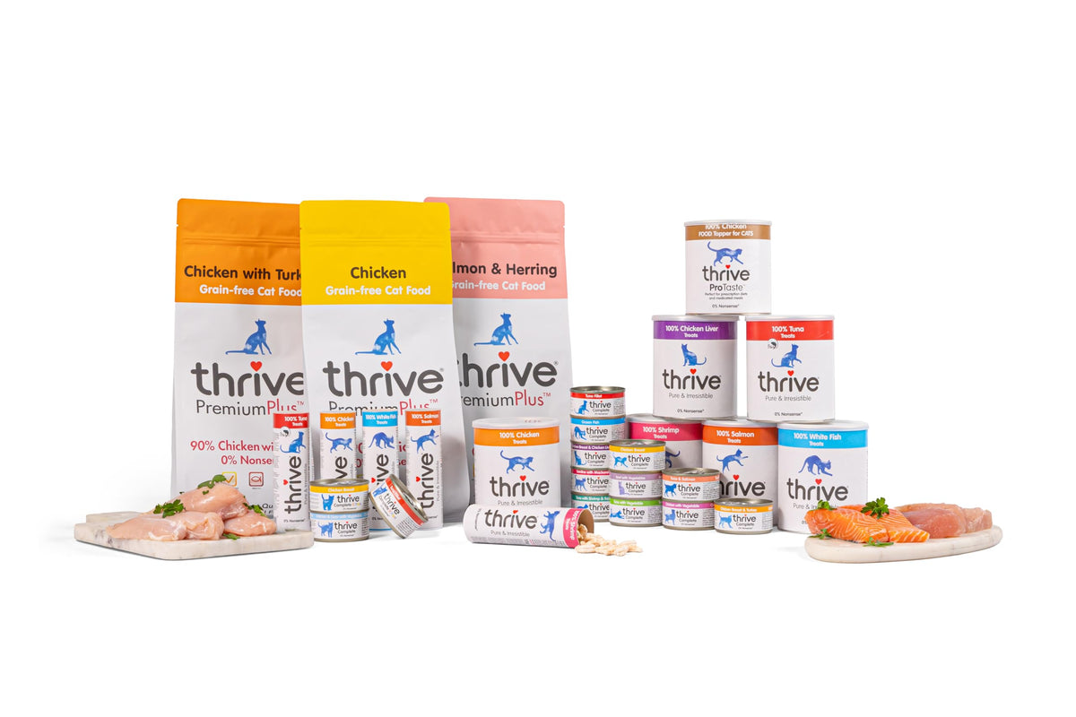 Thrive 100% Chicken Breast Freeze-Dried Cat Treats – Single Ingredient, High Protein – Grain Free – 170g MaxiTube