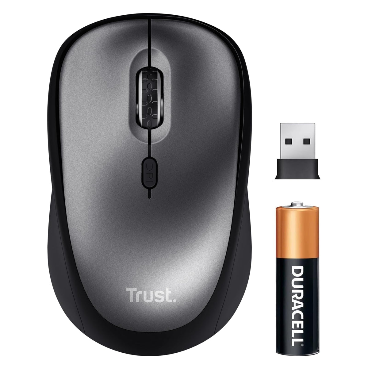 Trust Yvi FX Wireless Mouse with LED Illumination, USB Micro Receiver, RF 2.4 GHz, 800/1600 DPI, Ambidextrous, 8 m Range, Computer Mouse for Laptop, PC and Mac - Pink