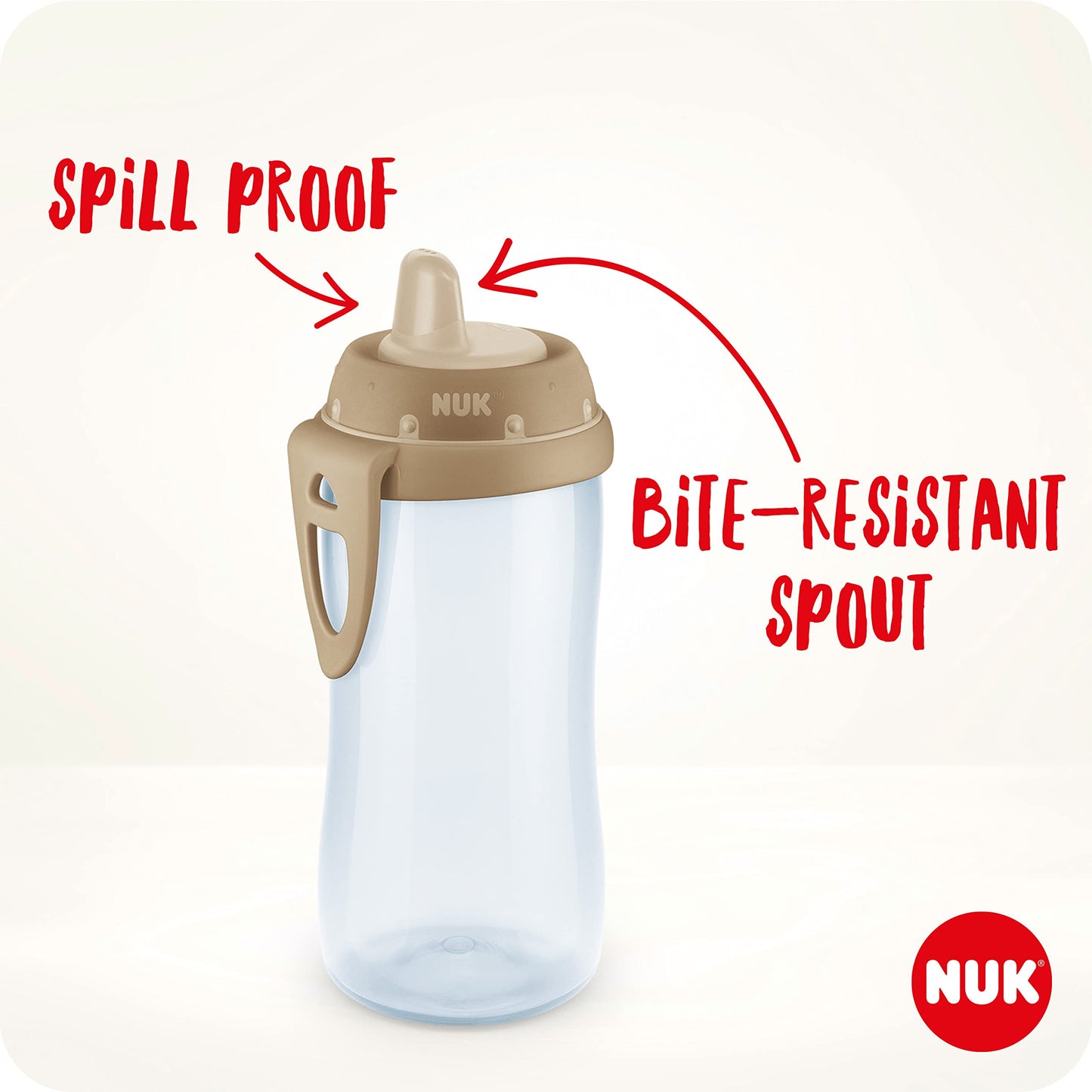 NUK Kiddy Cup Toddler Cup | 12+ Months | 300 ml | Leak-Proof Toughened Spout | Clip & Protective Cap | BPA-Free | Yellow