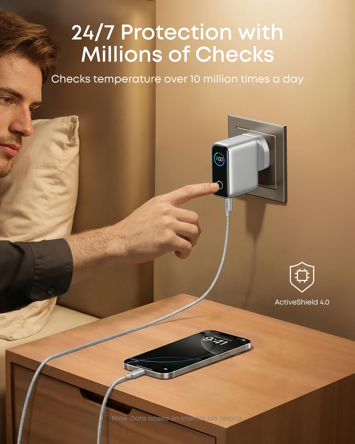 Anker 100W USB C Charger, 3-Port GaN, Smart Display, Touch Control