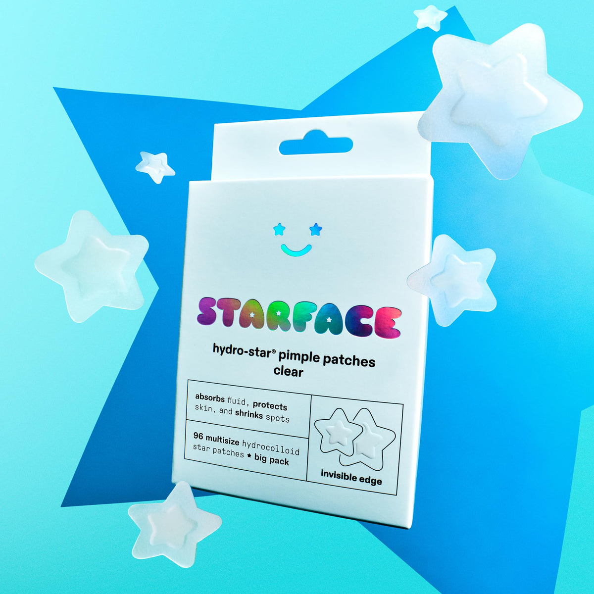 Starface Hydro-Star® Black Hydrocolloid Star-Shaped Pimple Patch, 96 ct