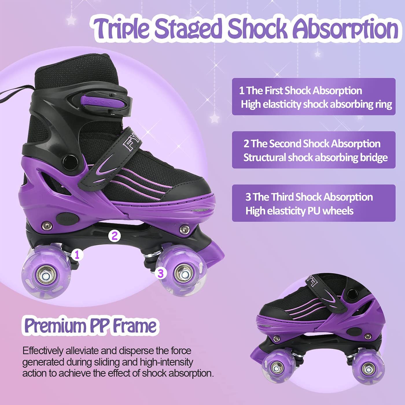 Kids Roller Skates for Girls Boys Adjustable Roller Skates with Light Up Wheels, Fun Illuminating for Girls Boys, Suitable for Both Indoor and Outdoor Use