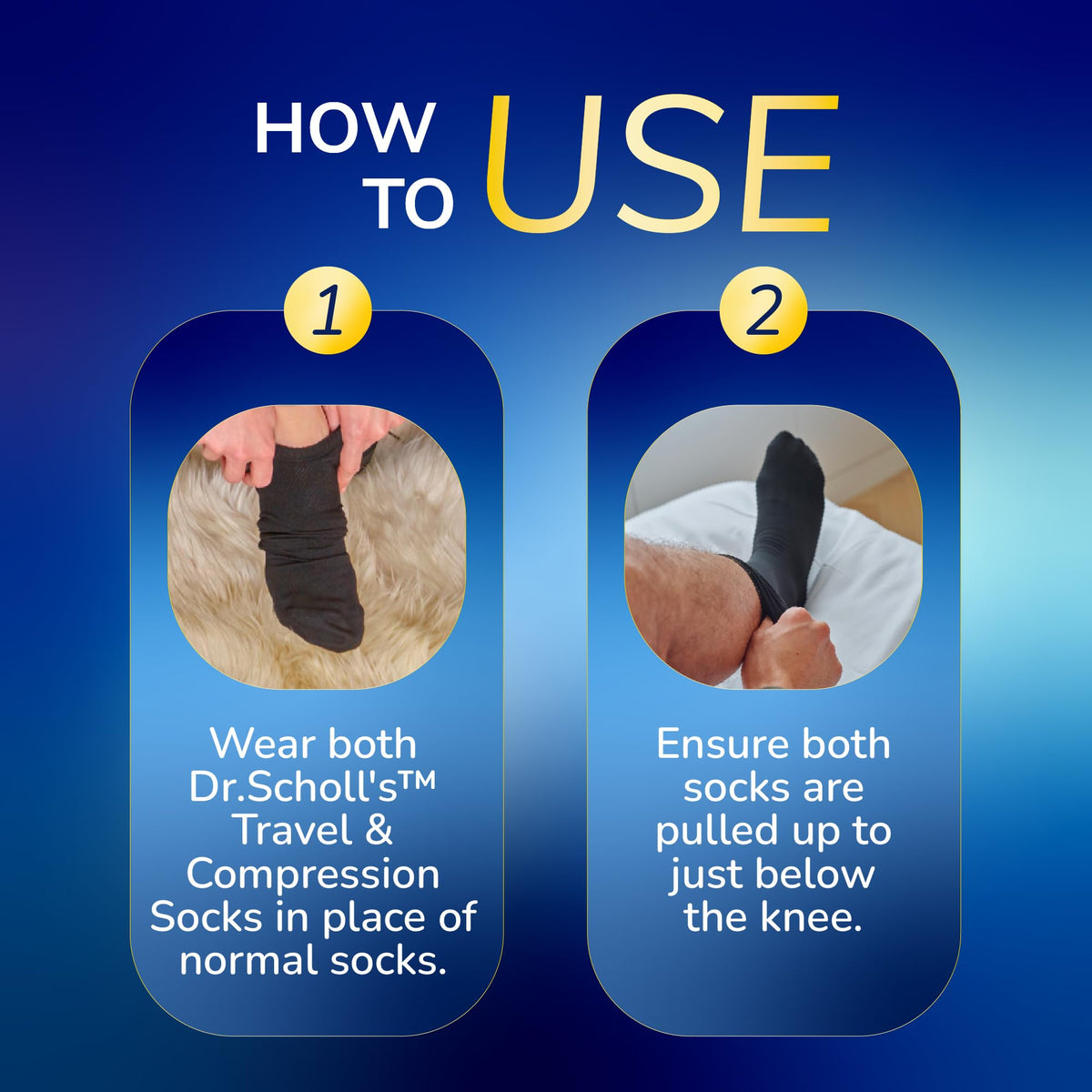 Dr. Scholl's Flight Socks - Clinically Proven Compression Socks for Flight Travel - Help Prevent Swollen Ankles and Deep Vein Thrombosis