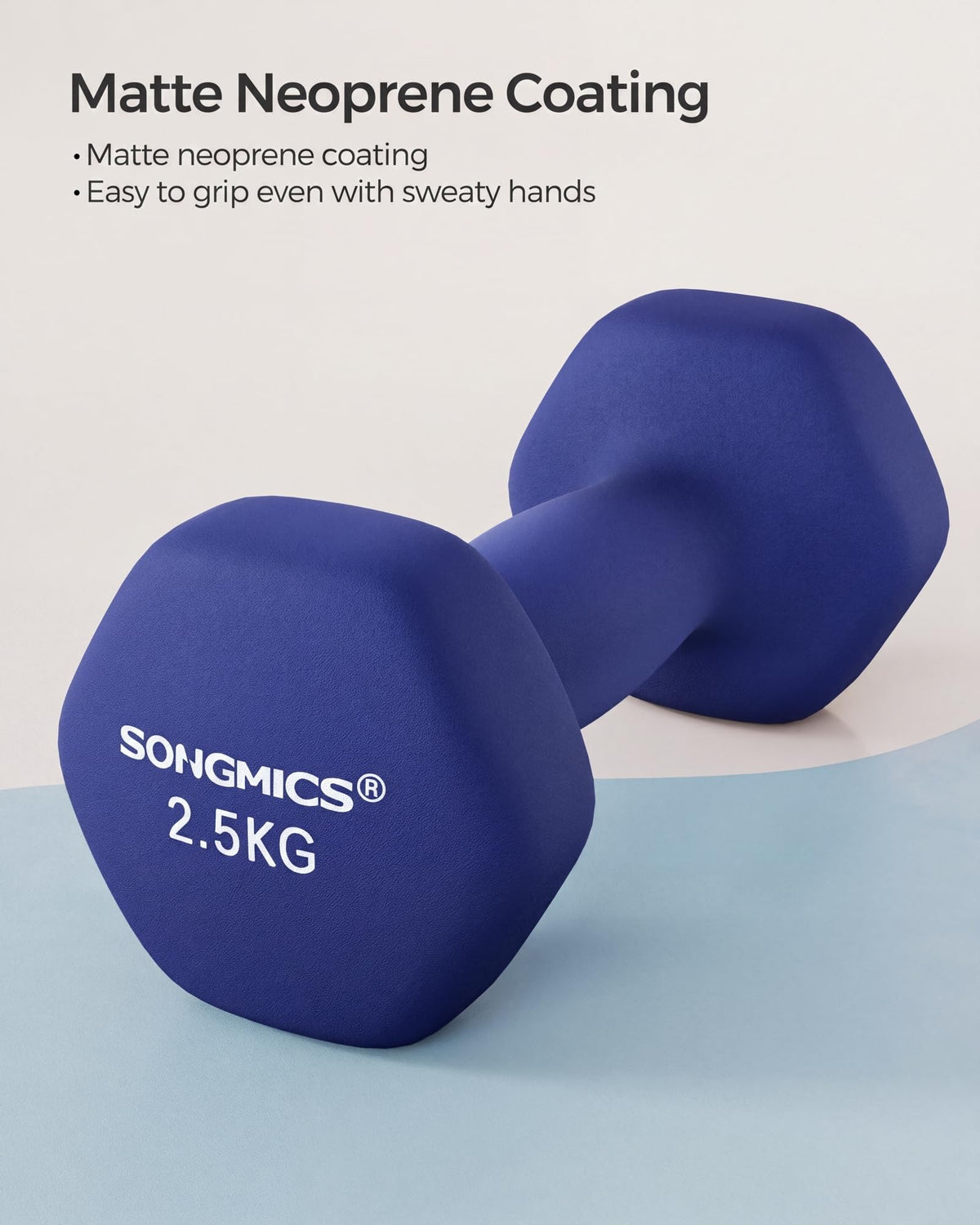 SONGMICS Set of 2 Hex Dumbbells with Neoprene Coating for Strength Training, Fitness, Home Workout