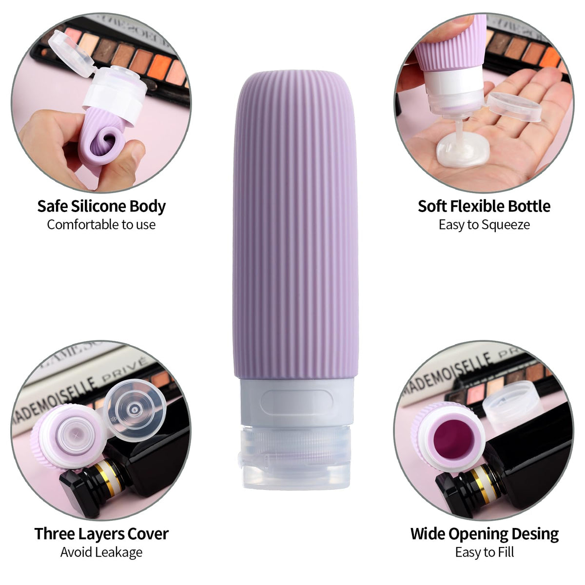 Mrsdry Travel Bottles for Toiletries, 16 Pack Silicone Travel Bottles Set, Leakproof Travel Size Toiletries, BPA Free Travels Containers for Toiletries, Traveler Accessories for Shampoo Conditioner