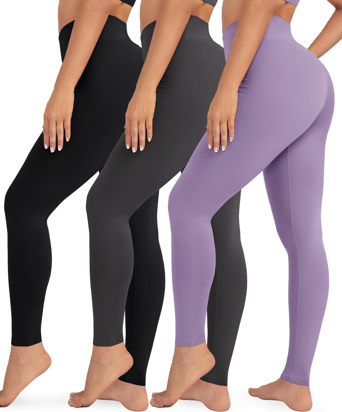VALANDY Creamlush 3 Pack High Waisted Leggings for Women