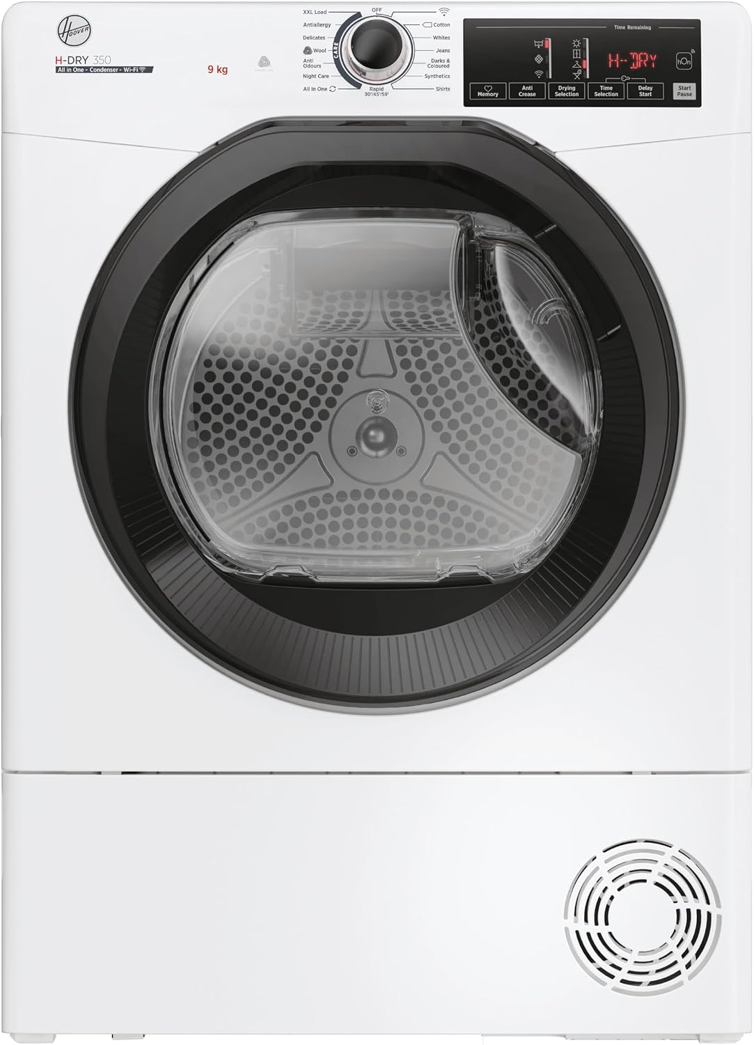 Hoover H-DRY 350 Condenser Tumble Dryer, 9kg, White, B Class