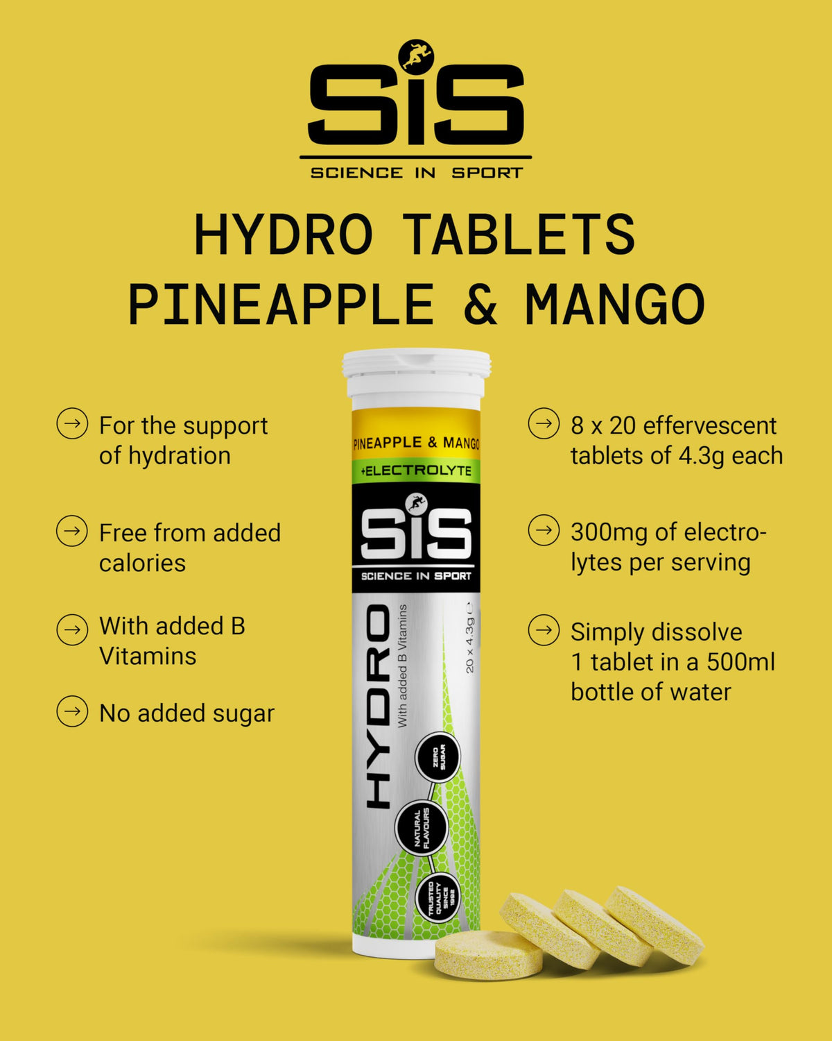 Science in Sport Hydro Electrolyte Tablets, Berry, 20 Tablets