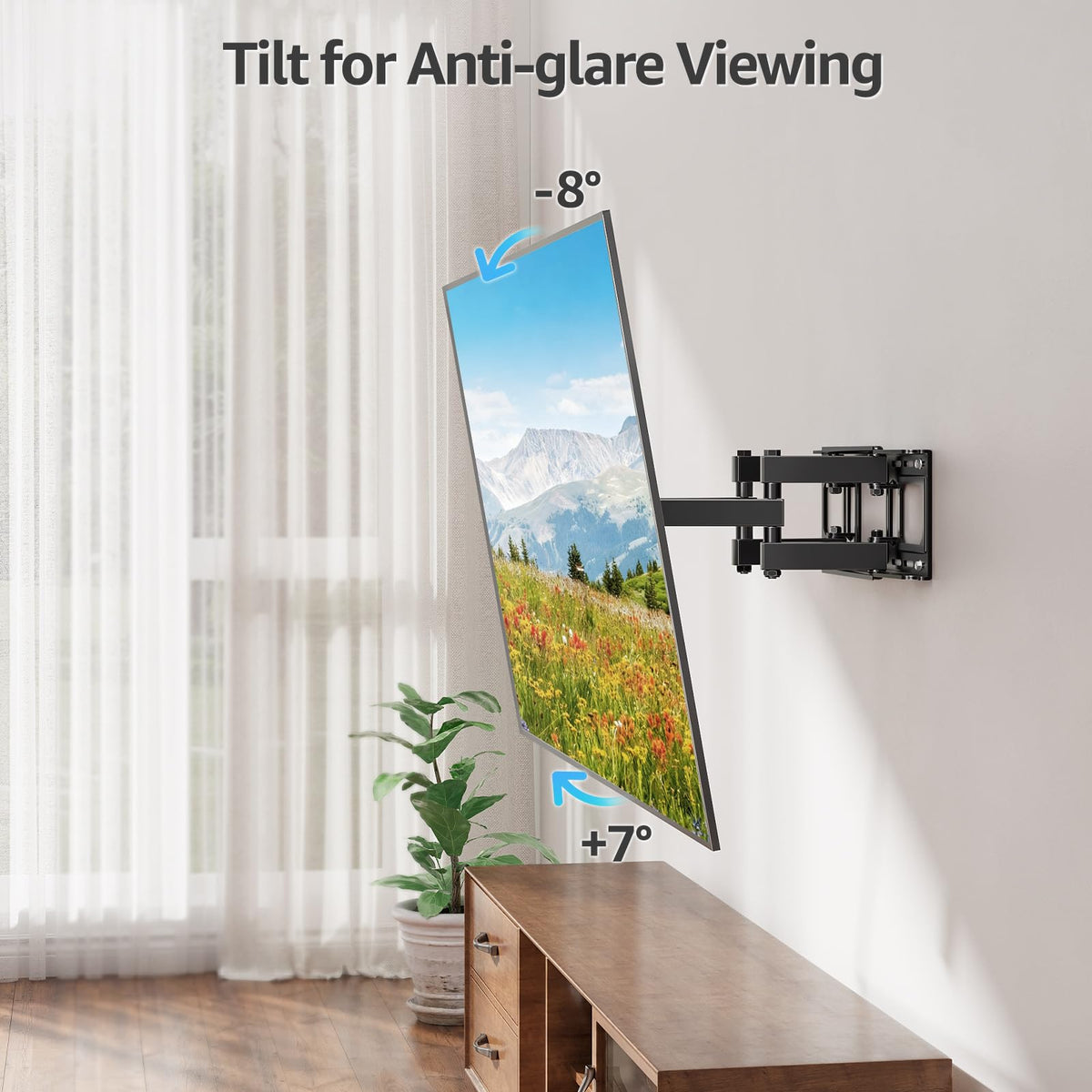 MOUNTUP TV Wall Bracket for Most 26-70 Inch LED, LCD, OLED Flat & Curved TV