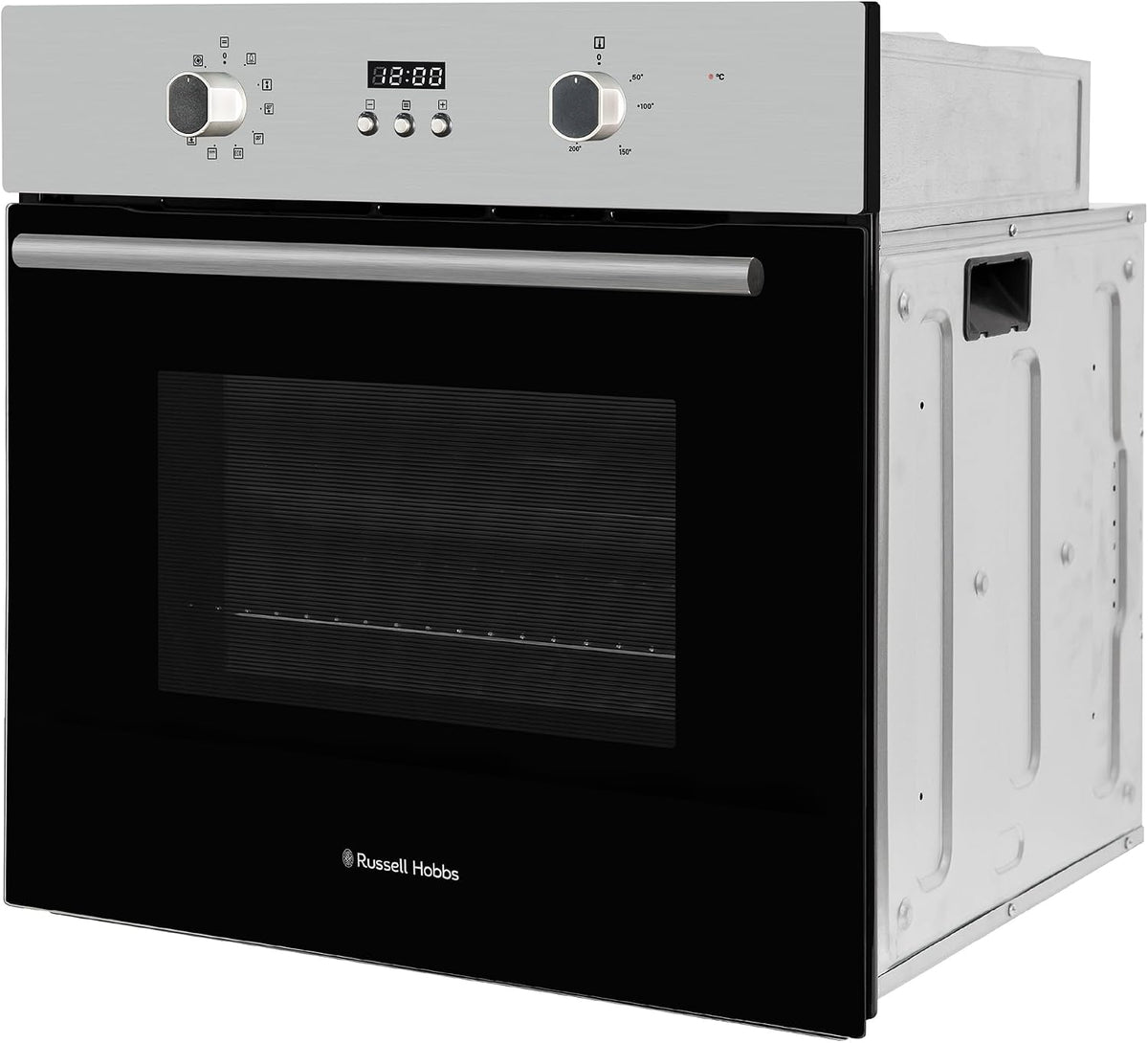 Russell Hobbs Built-in Multifunctional Electric Fan-Assisted Oven 70L in Black with 10 Functions, Double-Glazed Door, A Energy Rating, Grill Function, LED Clock & Timer, Easy-Clean Interior, RHEO7011B