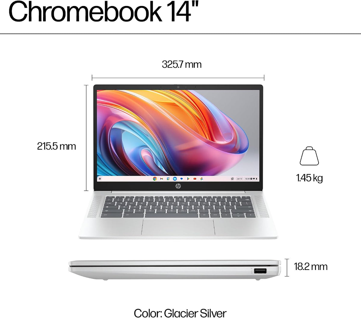 HP Chromebook 14" | Intel N100 Processor | 8 GB RAM | 128 GB UFS | Full HD
