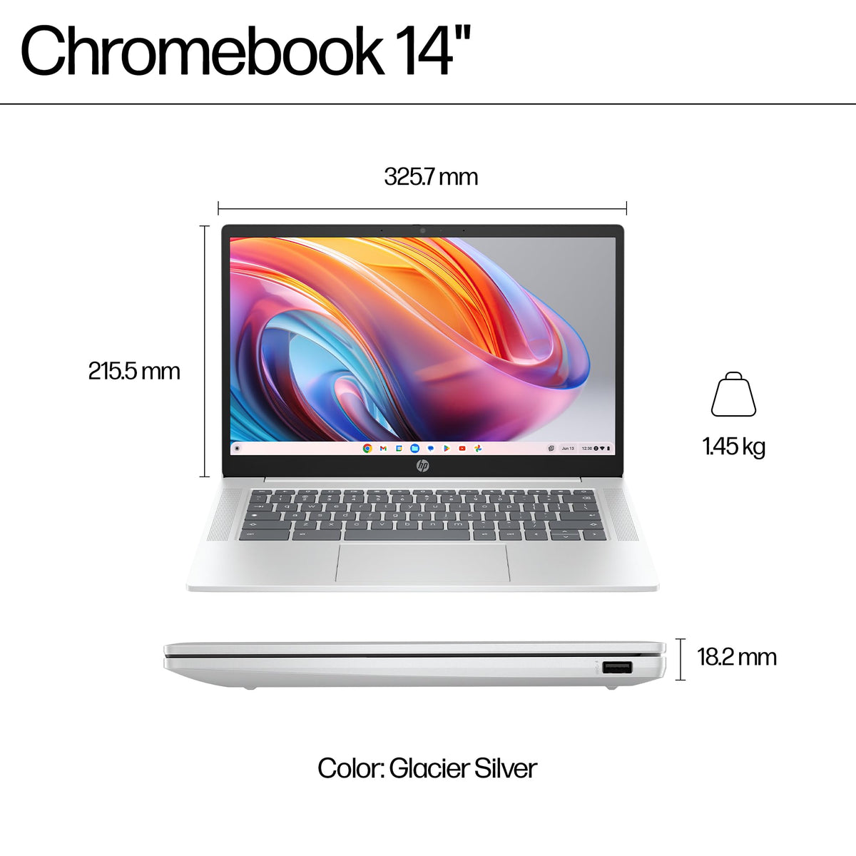 HP Chromebook 14" | Intel N100 Processor | 8 GB RAM | 128 GB UFS | Full HD