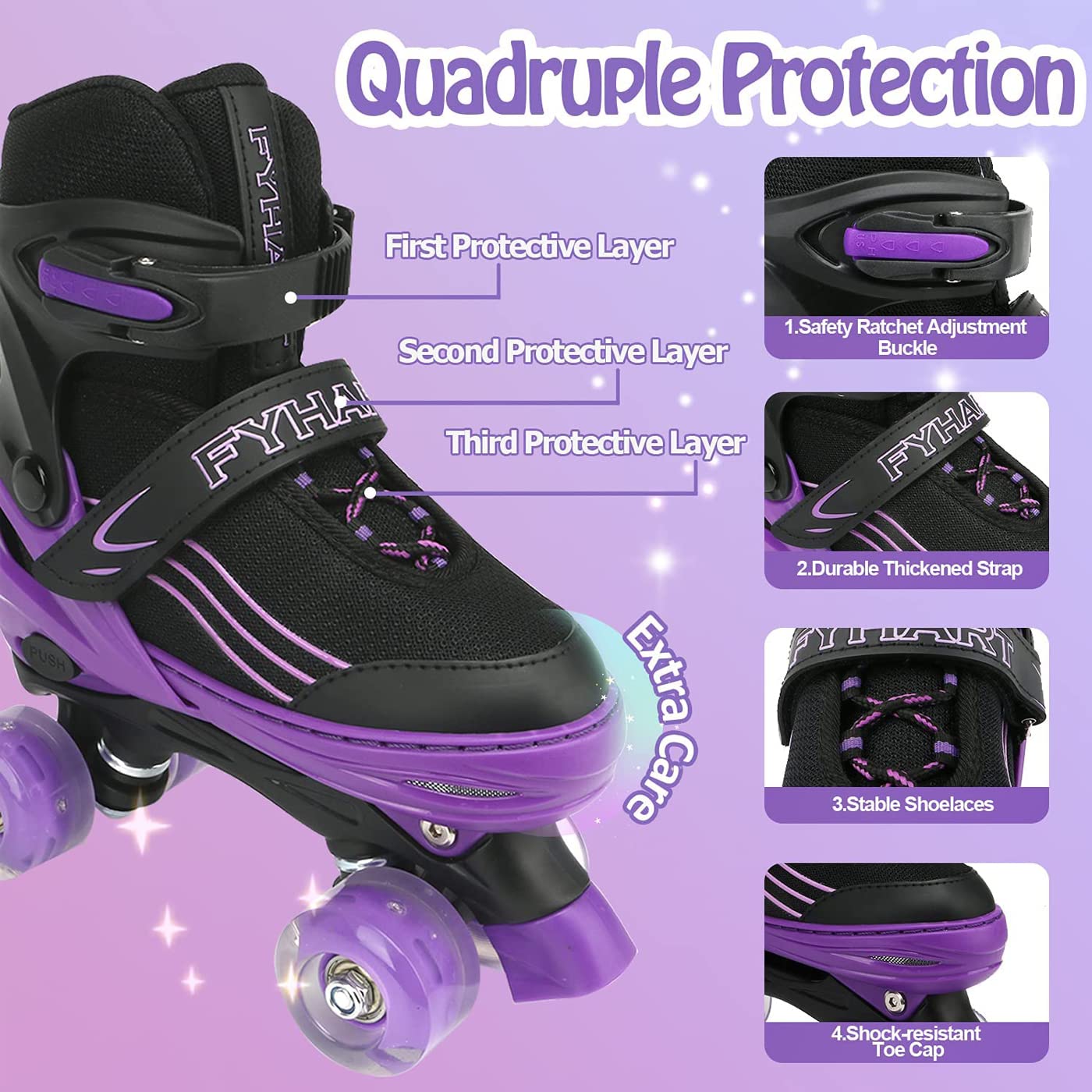 Kids Roller Skates for Girls Boys Adjustable Roller Skates with Light Up Wheels, Fun Illuminating for Girls Boys, Suitable for Both Indoor and Outdoor Use