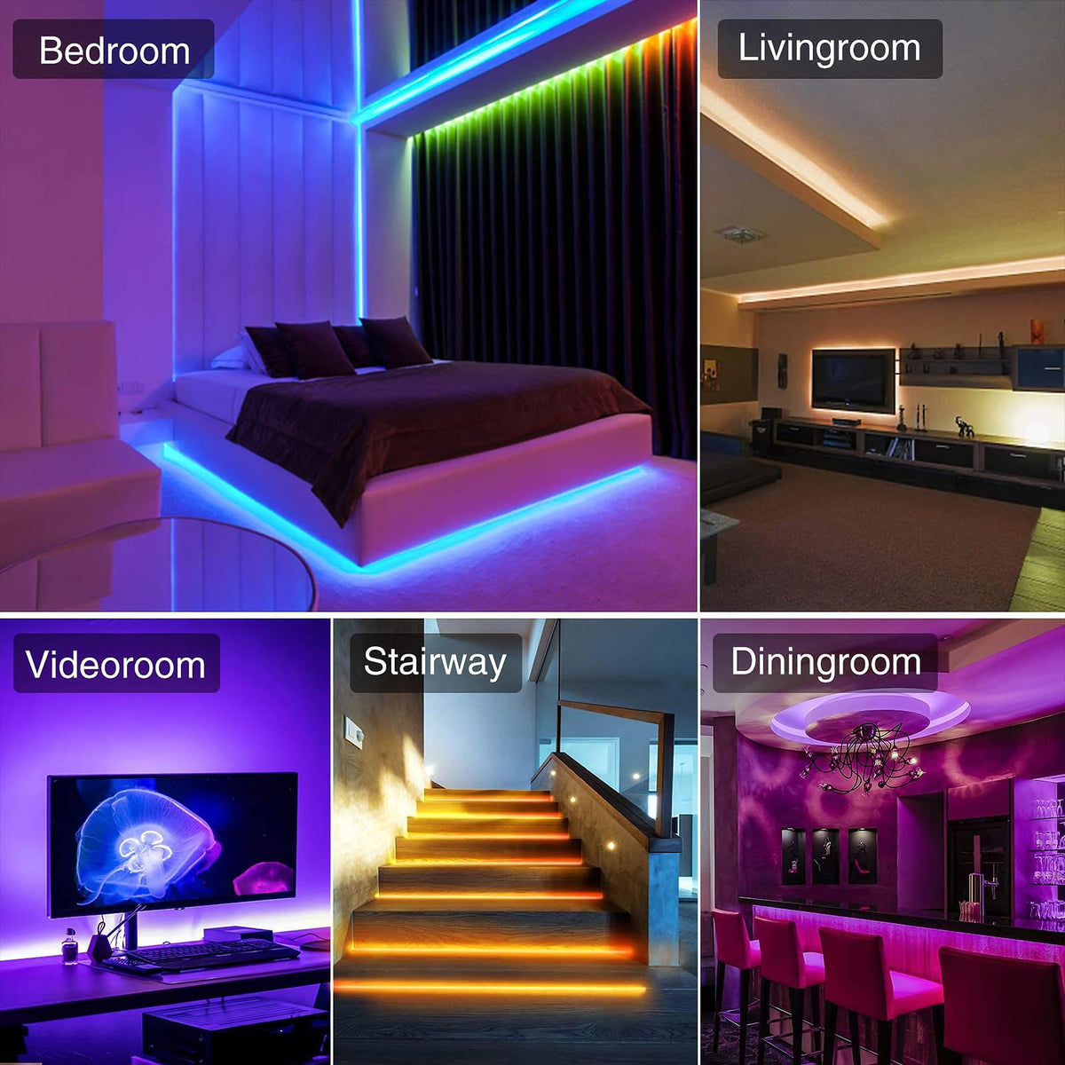 Led Strip Lights 1M/3.28ft, TV LED Backlight with Smart App Control Remote, 5050 RGB Music Sync Colour Changing, USB Smart LED Strip Light for TV,Computer, Monitor, Bedroom, Party and Home Decoration