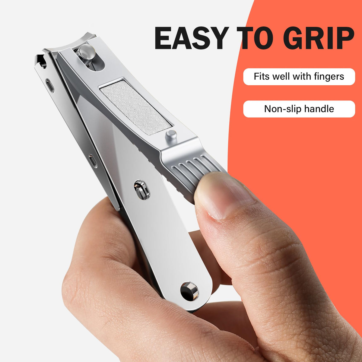 BEZOX Well-Made Nail Clipper Set 2 Pcs, Wide Jaw Opening Nail Clipper for Fingernail and Toenail, Premium Stainless Steel Sharp Sturdy Finger Nail Clipper