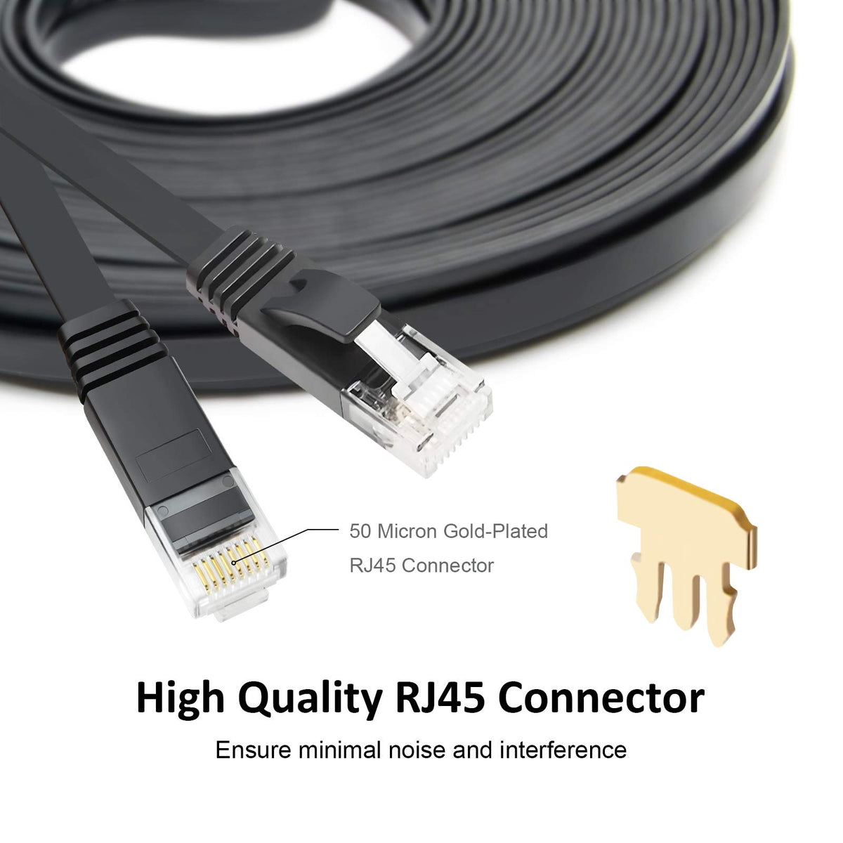 Yauhody Ethernet Cable 6m, 1Gbp/s Gigabit Internet Cable Cat 6 6m, White
