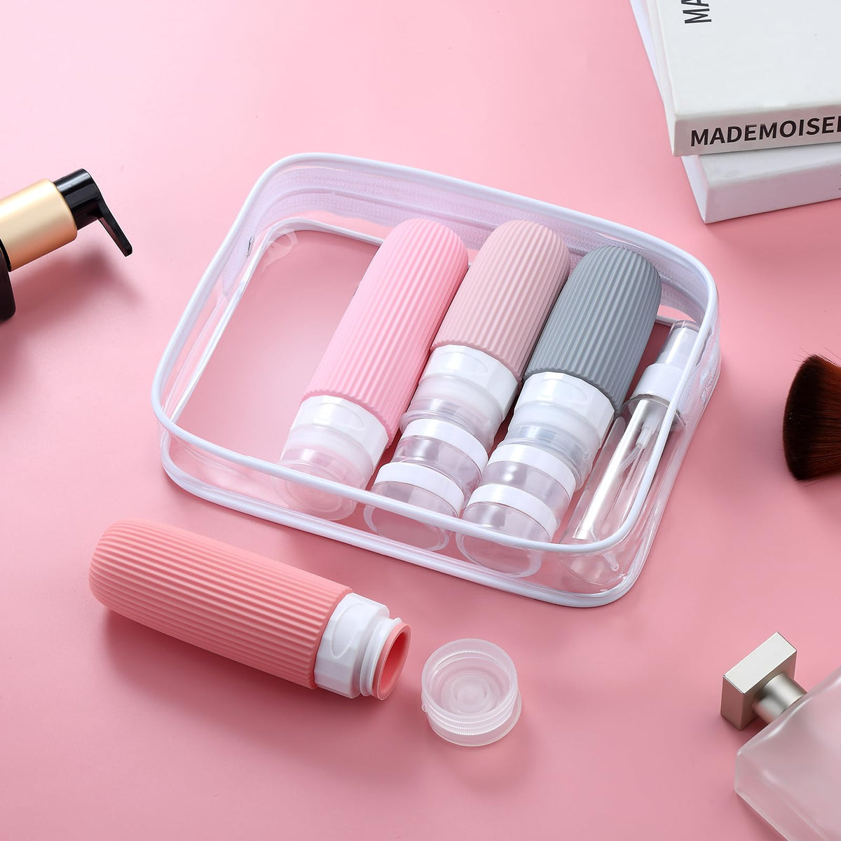 Mrsdry Travel Bottles for Toiletries, 16 Pack Silicone Travel Bottles Set, Leakproof Travel Size Toiletries, BPA Free Travels Containers for Toiletries, Traveler Accessories for Shampoo Conditioner
