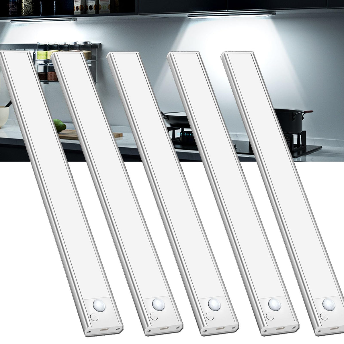 JEKEMORYE Under Cabinet Kitchen Lights Cupboard - LED Motion Sensor Light