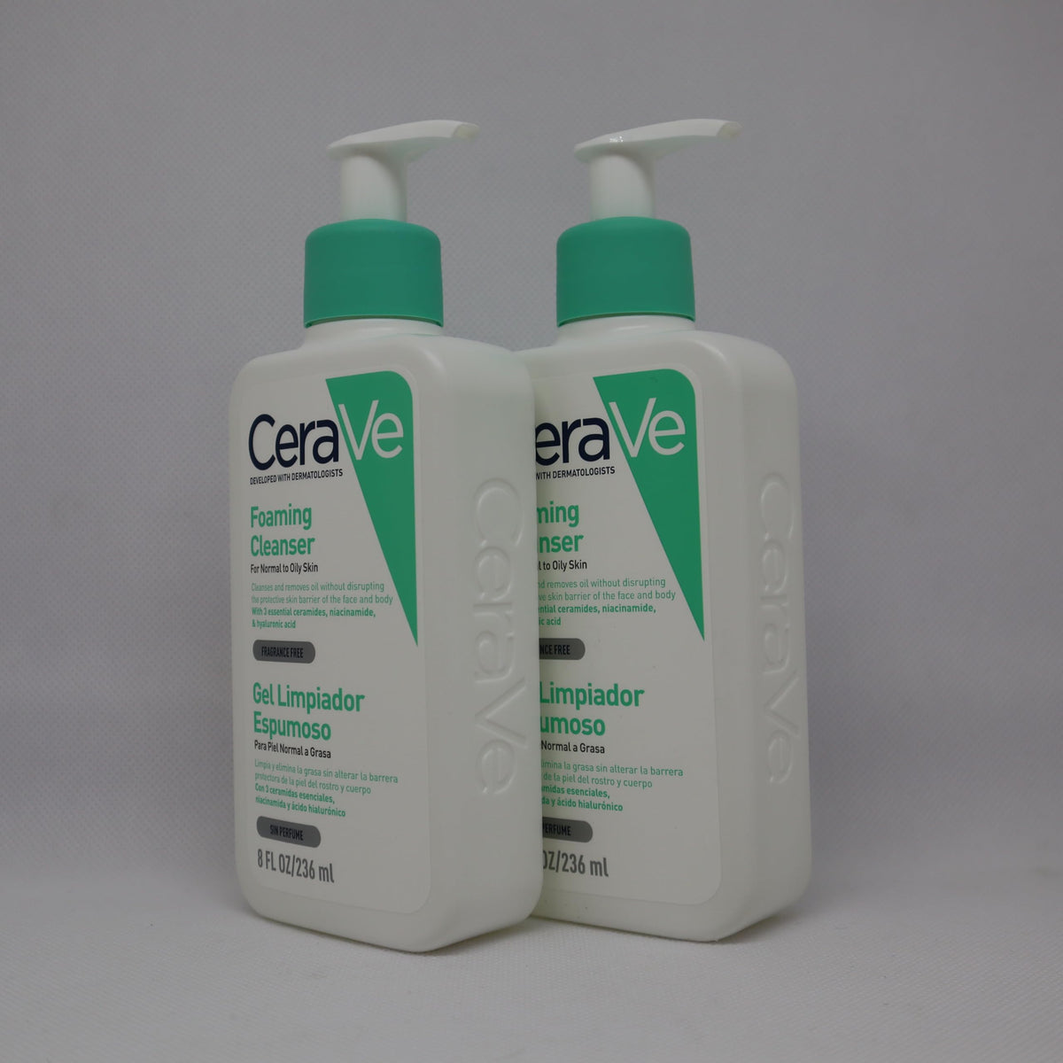 CeraVe Foaming Cleanser for Normal to Oily Skin with Niacinamide & 3 Essential Ceramides, Developed with Dermatologists, Gently Cleanses & Removes Excess Oil, Fragrance-Free