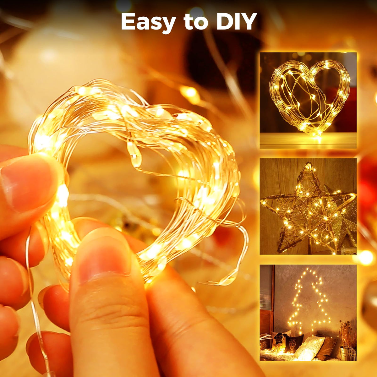 btfarm 2 Pack Halloween Orange Fairy Lights Battery Operated with Timer