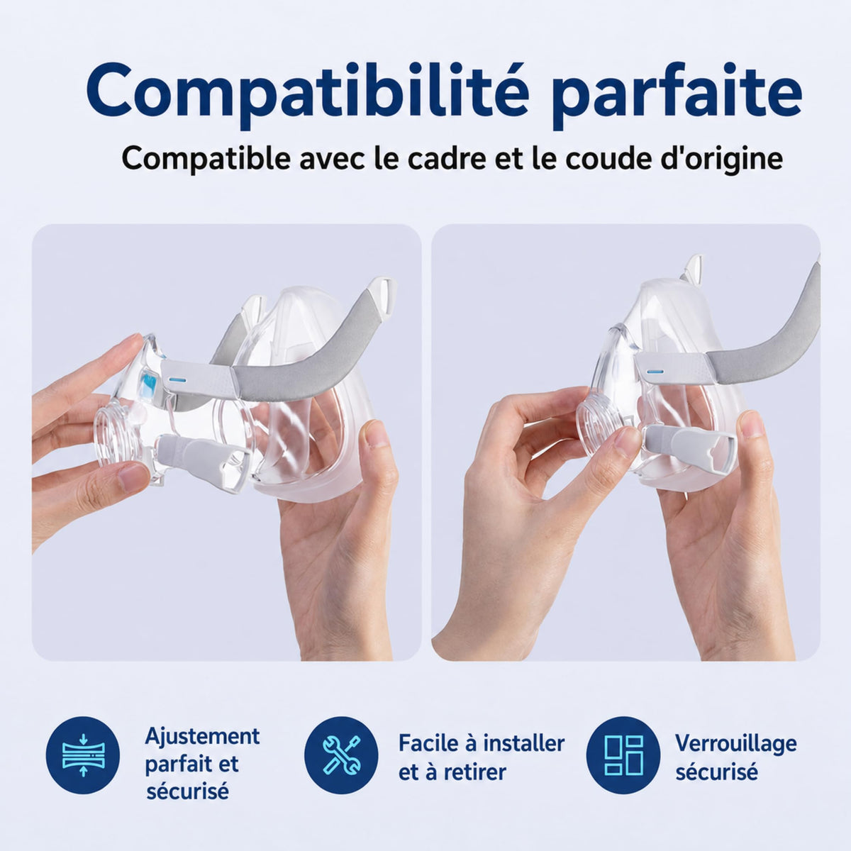 Replacement Cushion for AirFit F20 Mask - Pack of 2 Soft Silicone, Adaptive Design, Accessories, Sleep Apnea Mask, Comfortable and Secure Seal, Easy to Replace (Medium)