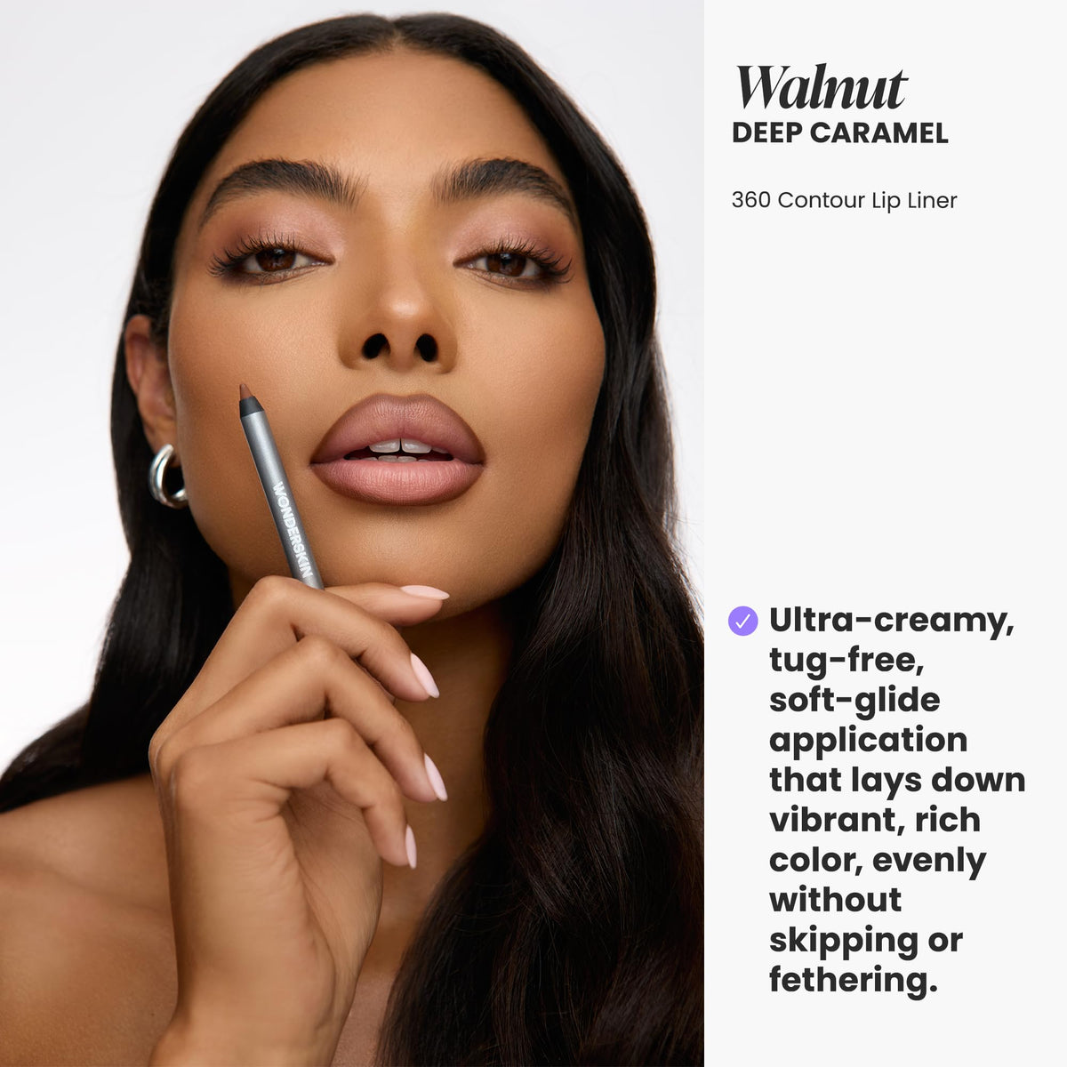 Wonderskin Lip Liner Pencil - 360 Contour Lipliner, Long Lasting, Sharpenable, Waterproof and Transfer-Proof Nude Lip Liner Pencil (Blush)