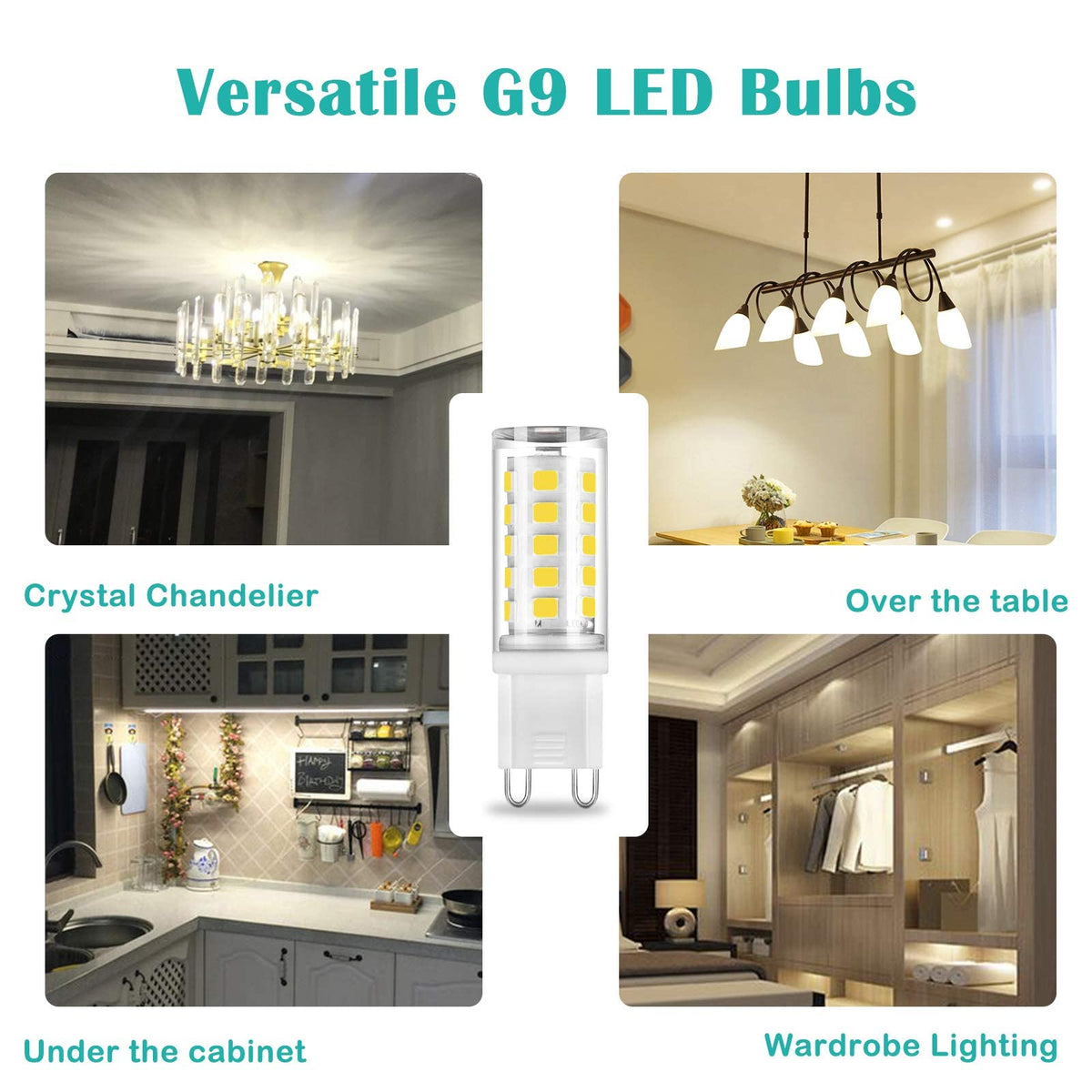 G9 LED Bulbs Warm White 2700K, 3W 350LM, Non-dimmable, 10 Pack