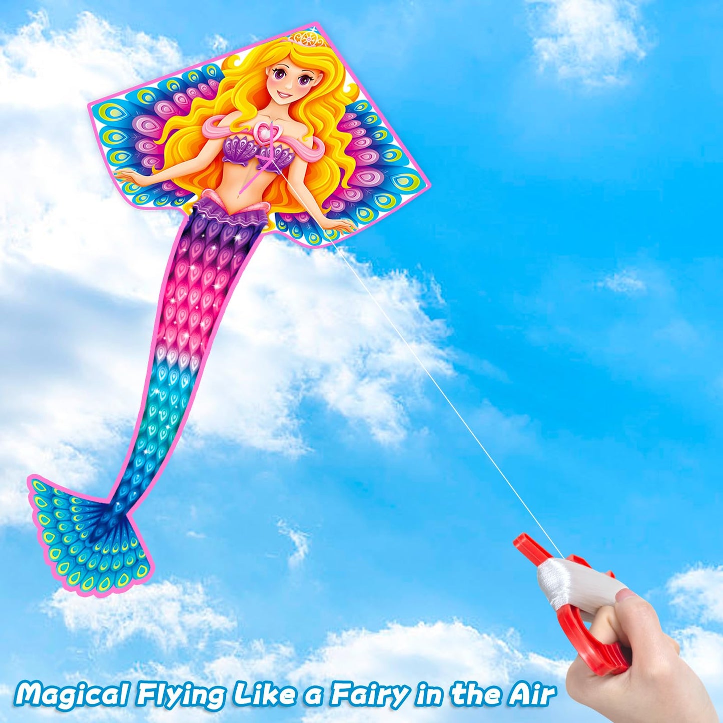 YongnKids Huge Kite Kids Easy to Fly for Ages 4-8 Children and Adults|Beginners, with 328ft String & Spool, Gift Packaging, Outdoor Games Flying Toys