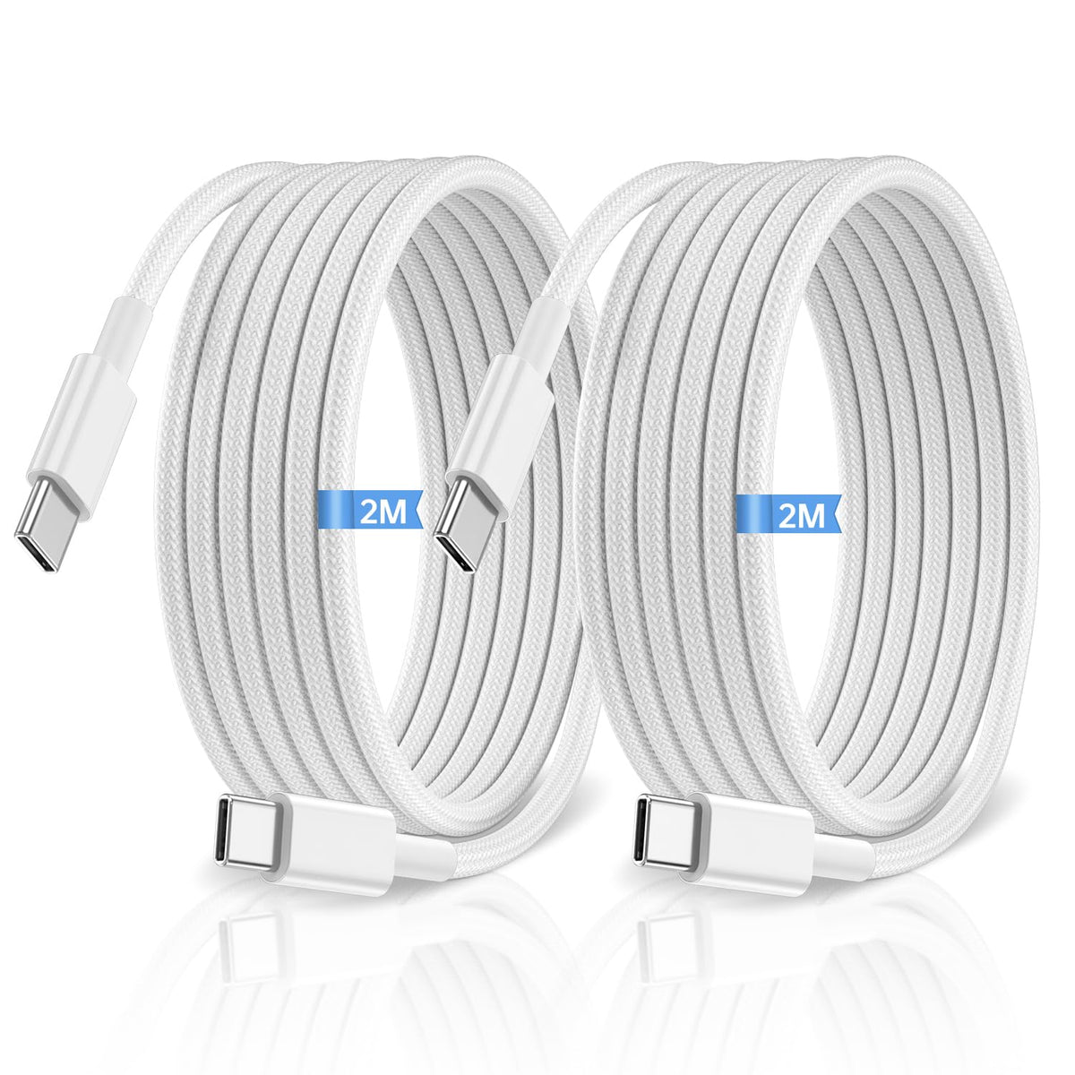 USB C to USB C Charger Cable, 2M 60W Type C Cable Lead Fast Charging, Phone Charger USB C iPhone Cable for Apple iPhone 18 17 16 Series MacBook iPad Pro/Air Samsung Galaxy S26/S25 Google Pixel 2Pack