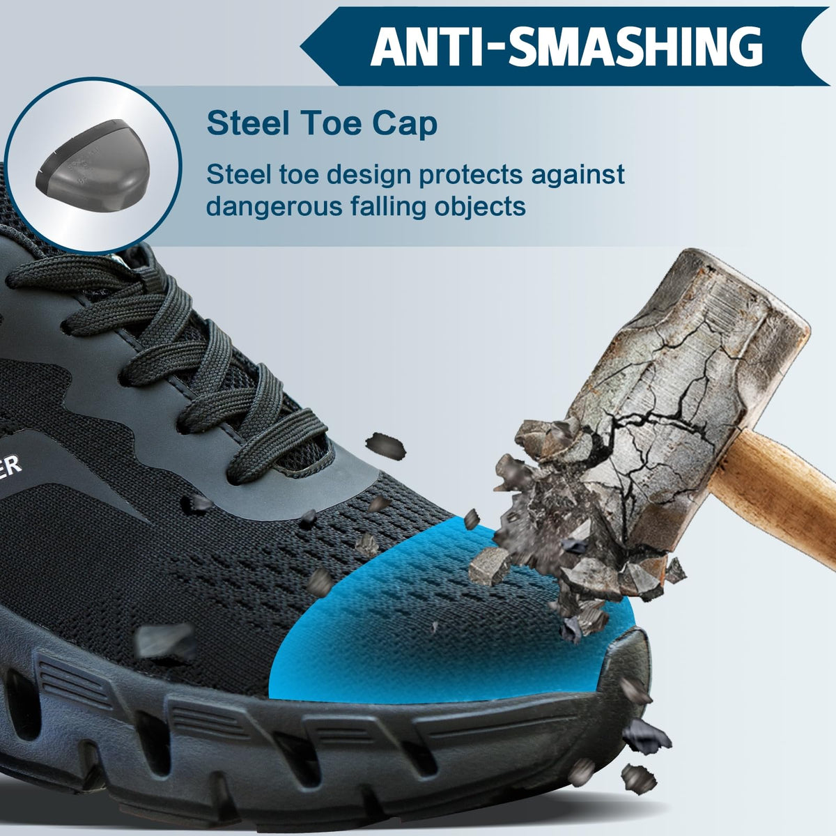 Steel Toe Cap Trainers Safety Trainers Mens Womens Lightweight Safety Shoes Non Slip Breathable Comfortable Work Boots