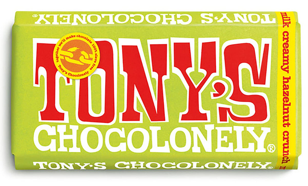 Tony's Chocolonely Milk Chocolate Bar - 180g Belgian Fairtrade Chocolate, Gift, 32% Cocoa, Vegetarian