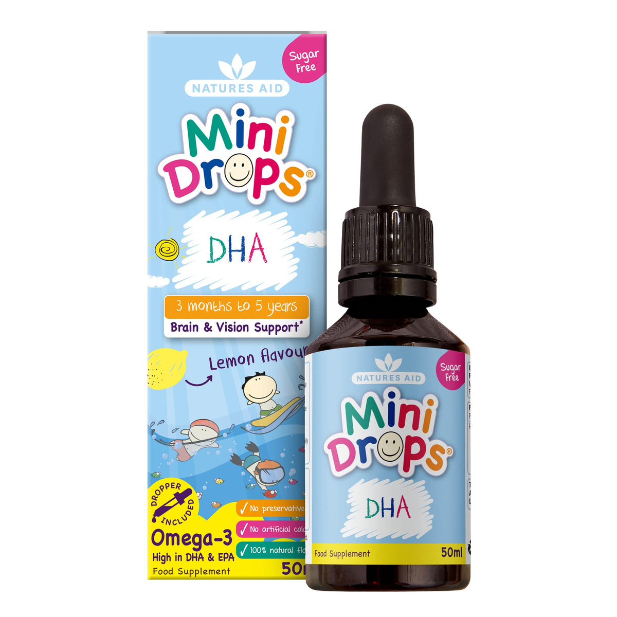 Natures Aid Mini Drops Multi-Vitamin for Babies, Kids & Children 50ml
