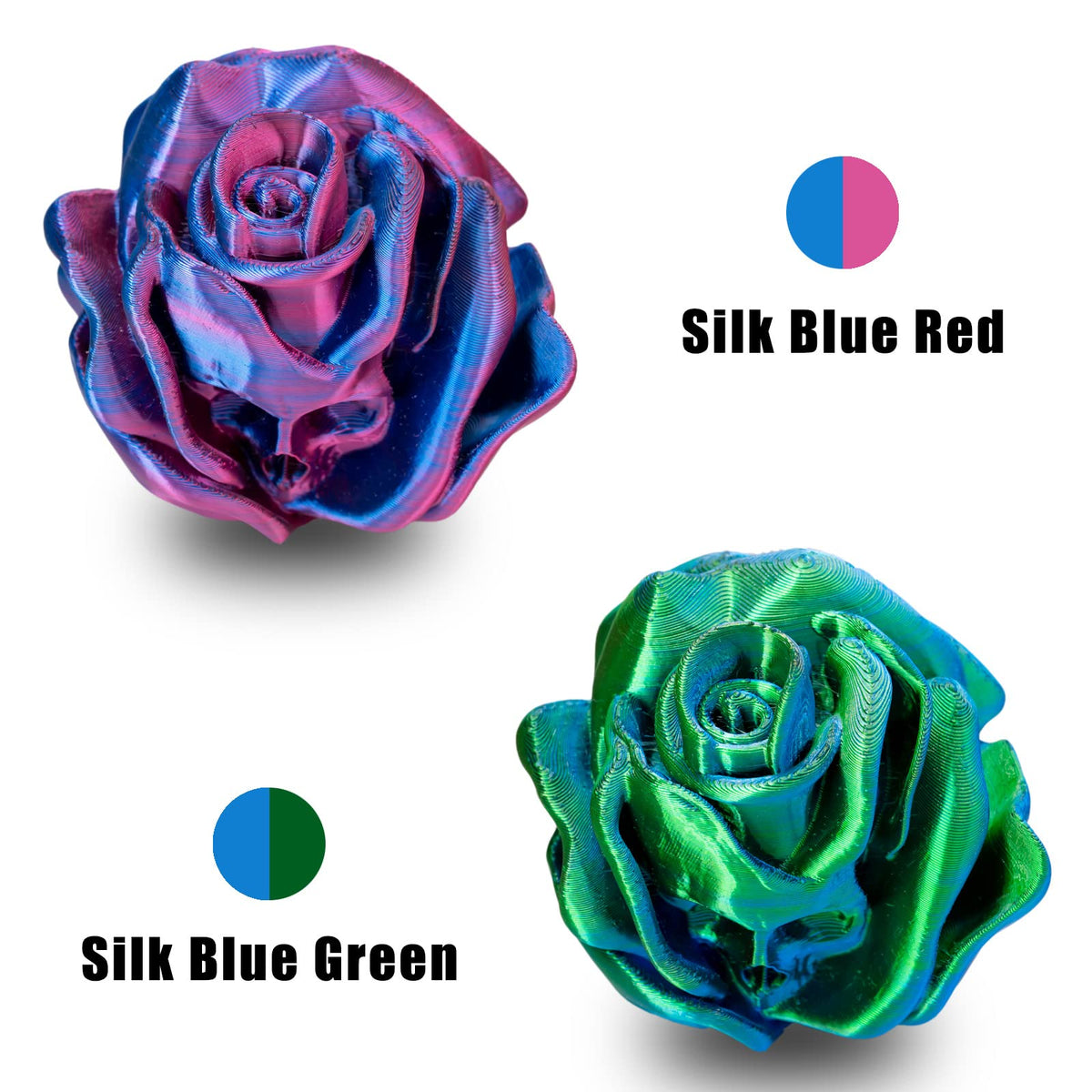 Silk Tri Colour PLA Filament 1.75mm 1kg, Multicolor 3D Printer Filament, Filament 3D Printing Materials for Most FDM 3D Printer, Silk PLA Red Yellow Blue, Rainbow PLA Filament 1.75mm ± 0.02