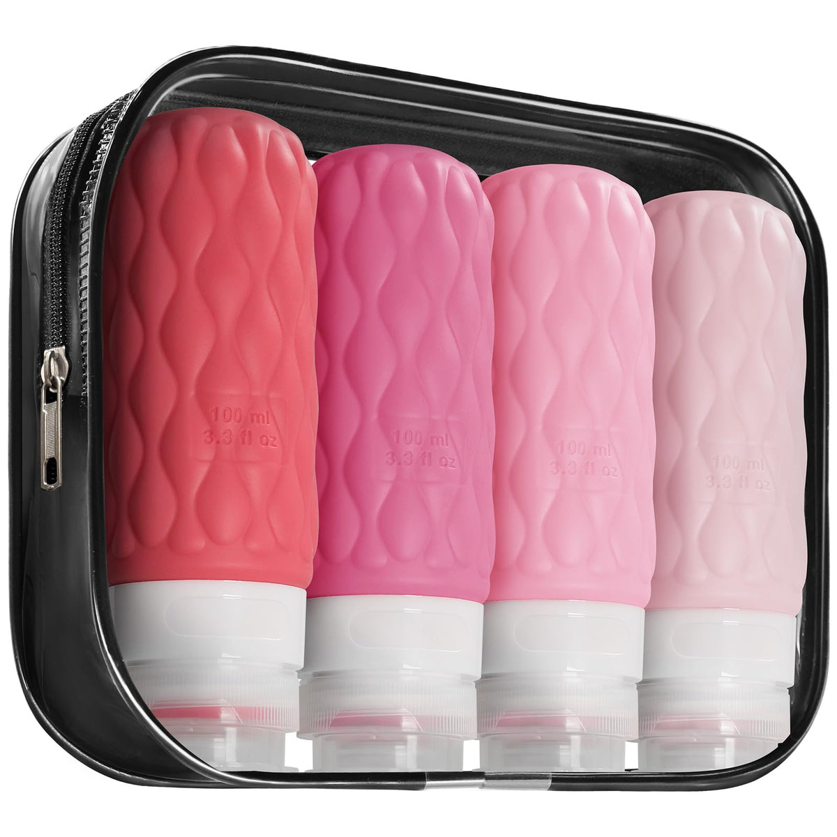100ml Silicone Travel Bottles for Toiletries for Shampoo and Conditioner