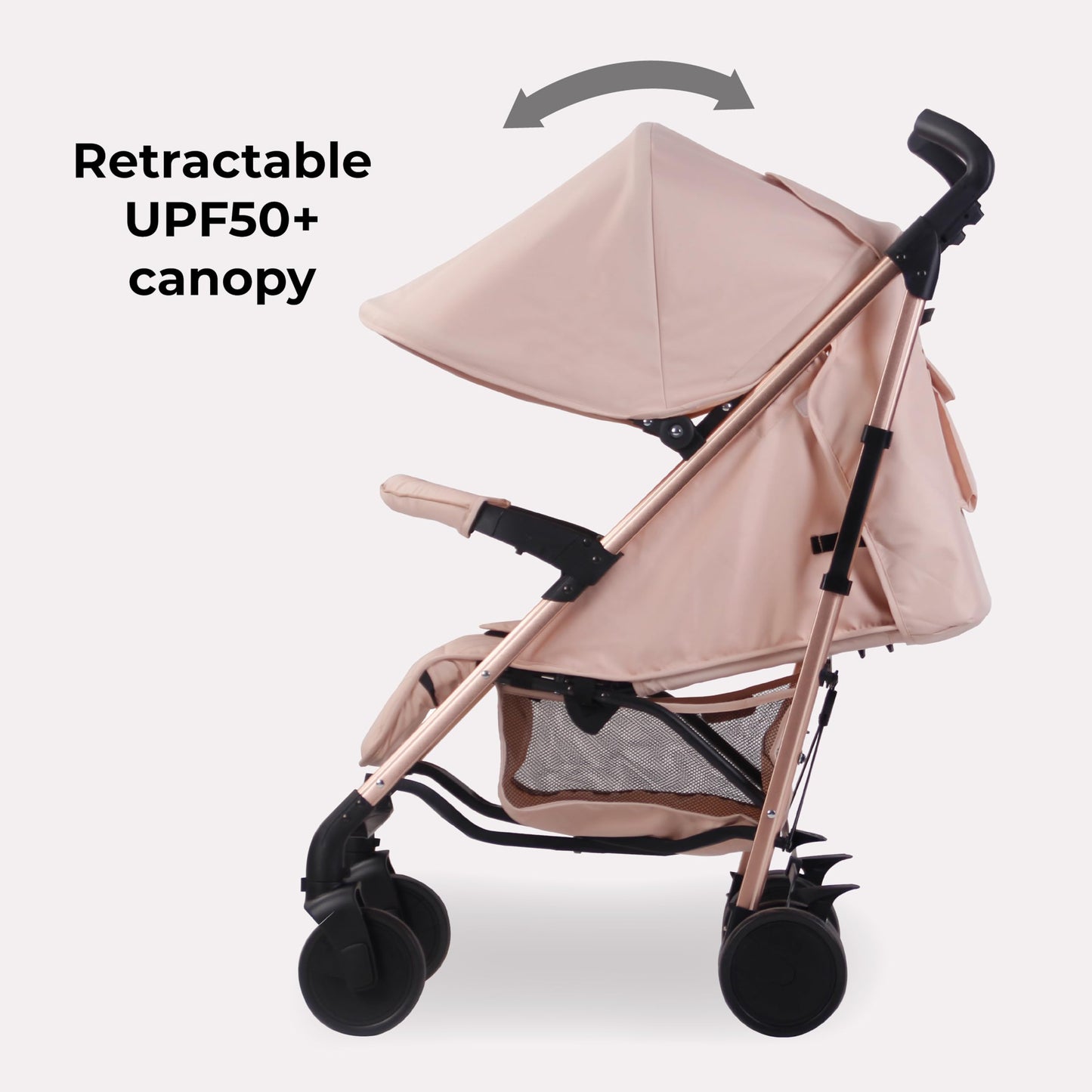 My Babiie MB51 Stroller – from Birth to 4 Years (22kg), Lightweight, Umbrella Fold, Travel Buggy for Toddlers, Pushchair Includes Footmuff, Cup Holder, Rain Cover - Blush Pink