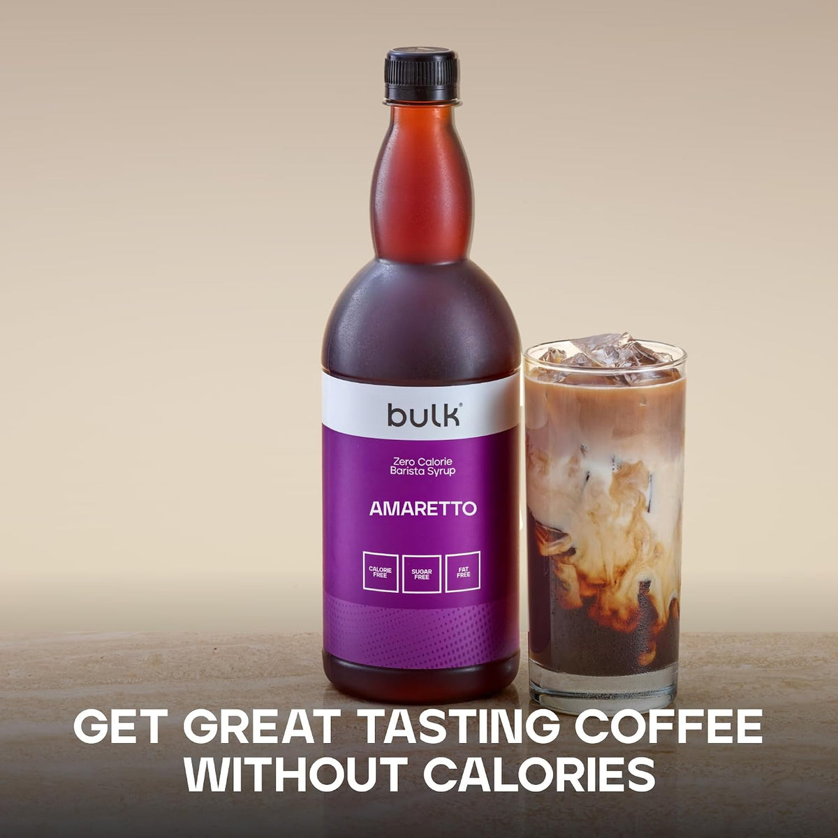 Bulk Zero Calorie Barista Syrup, Amaretto, Coffee, 1 Litre