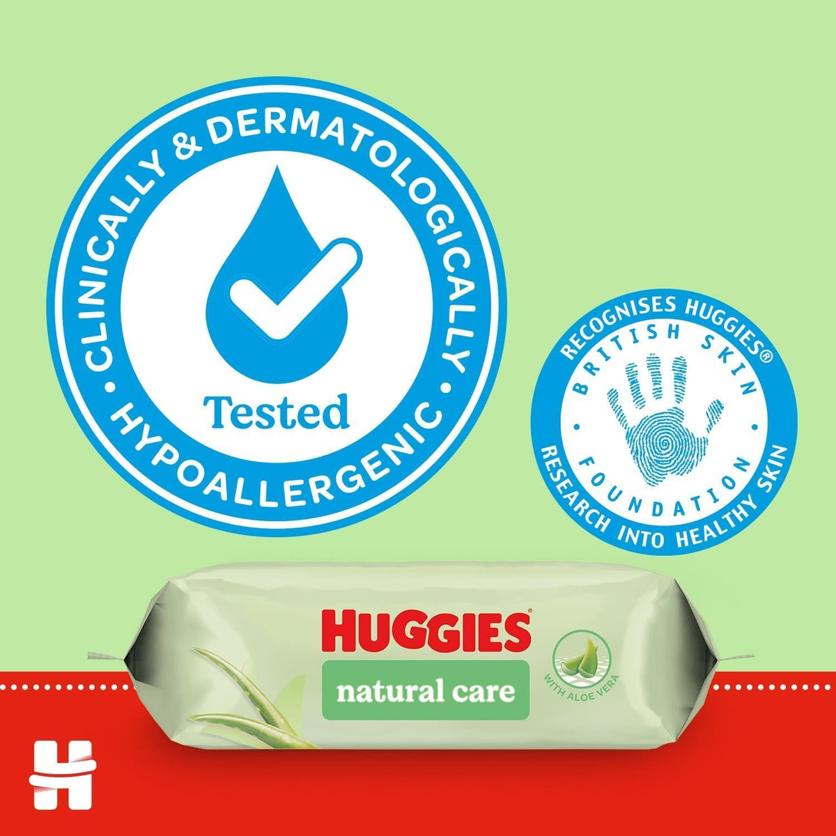 Huggies Natural Care Baby Wipes - Pack of 10 (480 Wipes) – Plastic Free Wet Wipes with Aloe Vera & Vitamin E, Hypoallergenic, Comfort and Soothe Baby's Delicate Skin