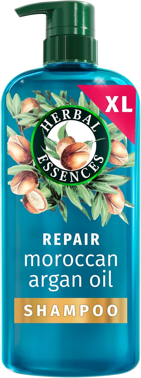 Herbal Essences Repair Moroccan Argan Oil Shampoo 650ml for Damaged Hair. Intense Nourishment for Softer, Smoother Hair. With Pure Argan Oil. Silicone-Free, Vegan and Cruelty Free