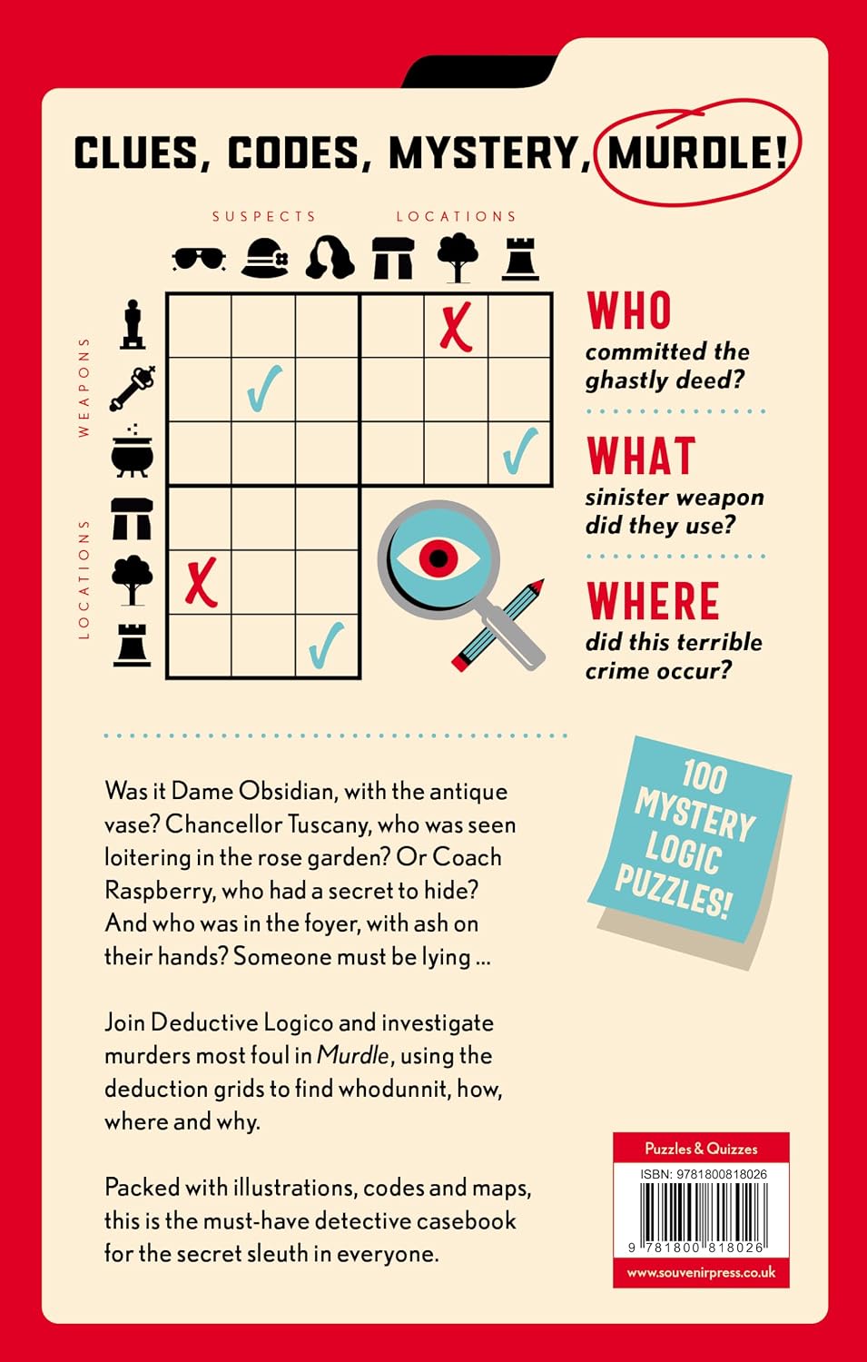 Murdle: #1 SUNDAY TIMES BESTSELLER: Solve 100 Devilishly Devious Murder Mystery Logic Puzzles (Book 1) (Murdle Puzzle Series)
