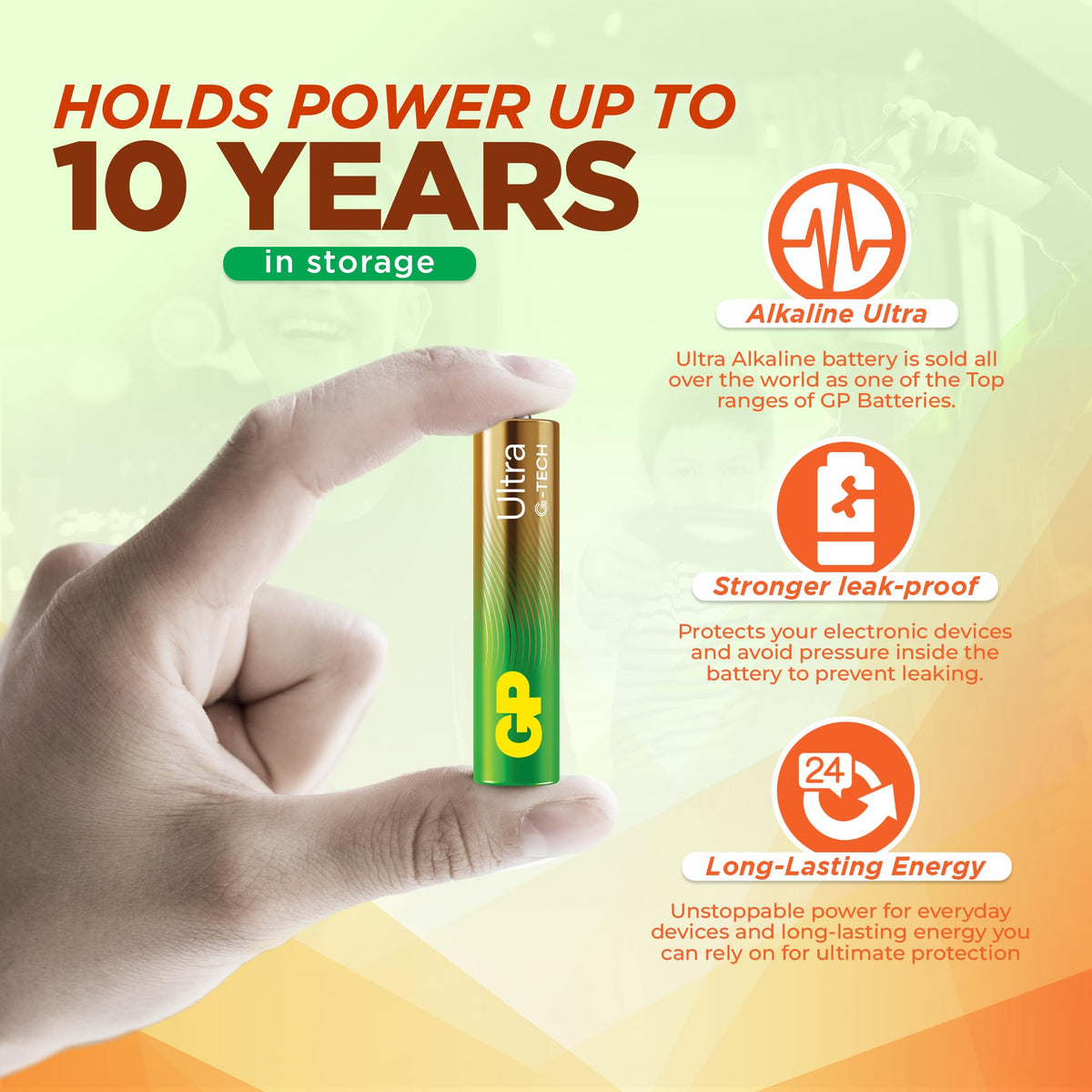 GP AA Batteries 40 Pack 1.5V Alkaline Double A 10 Yr Long Shelf Life