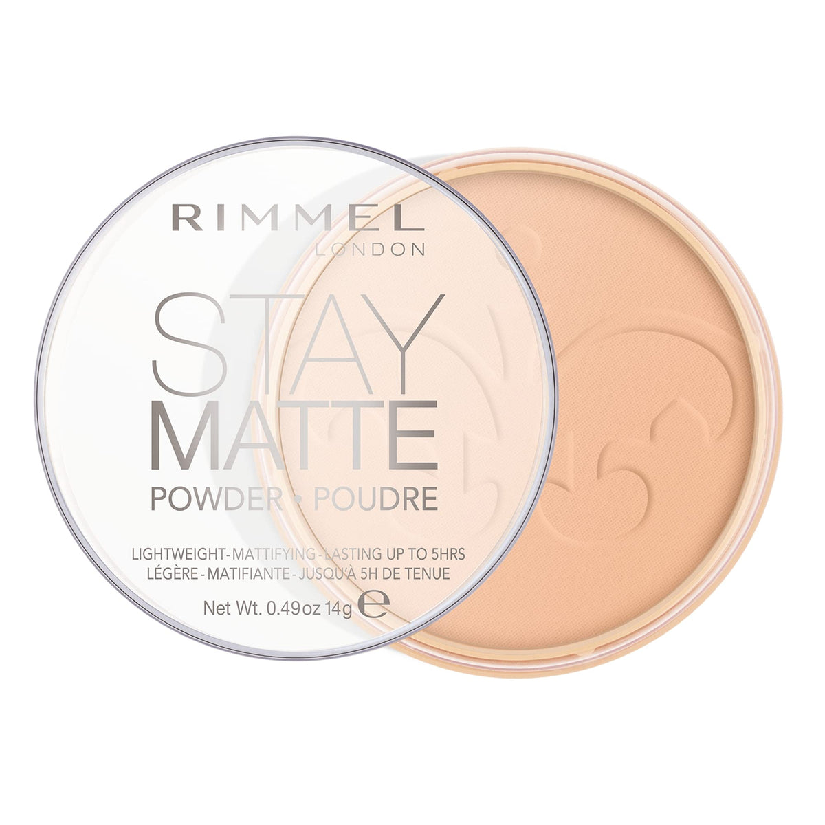 RIMMEL LONDON - Stay Matte Pressed Powder - Lightweight, Oil Absorbing, Smooth Non-Powdery Texture, Lasting Up To 5hrs - For All Skin Types - Dermatologically Tested - Transparent - 14g