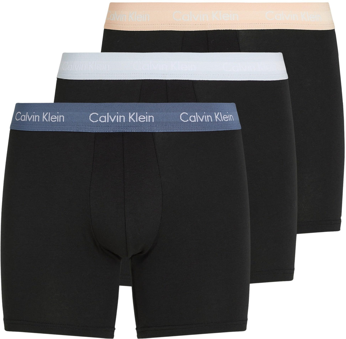 Calvin Klein Men’s 3 Pack Boxer Briefs with Logo Waistband