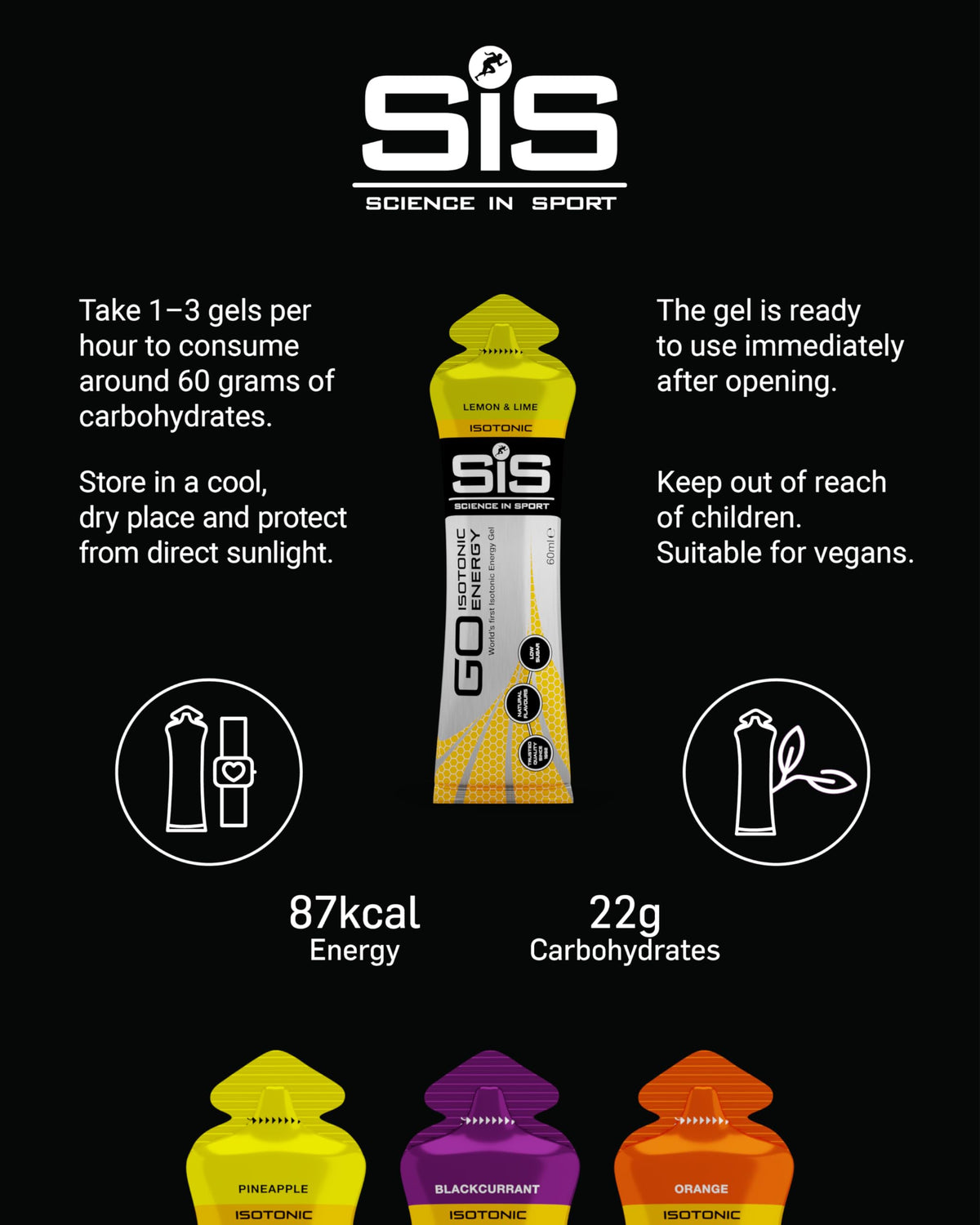 Science in Sport GO Isotonic Energy Gels Mixed, Mixed Flavours, 7 x 60ml