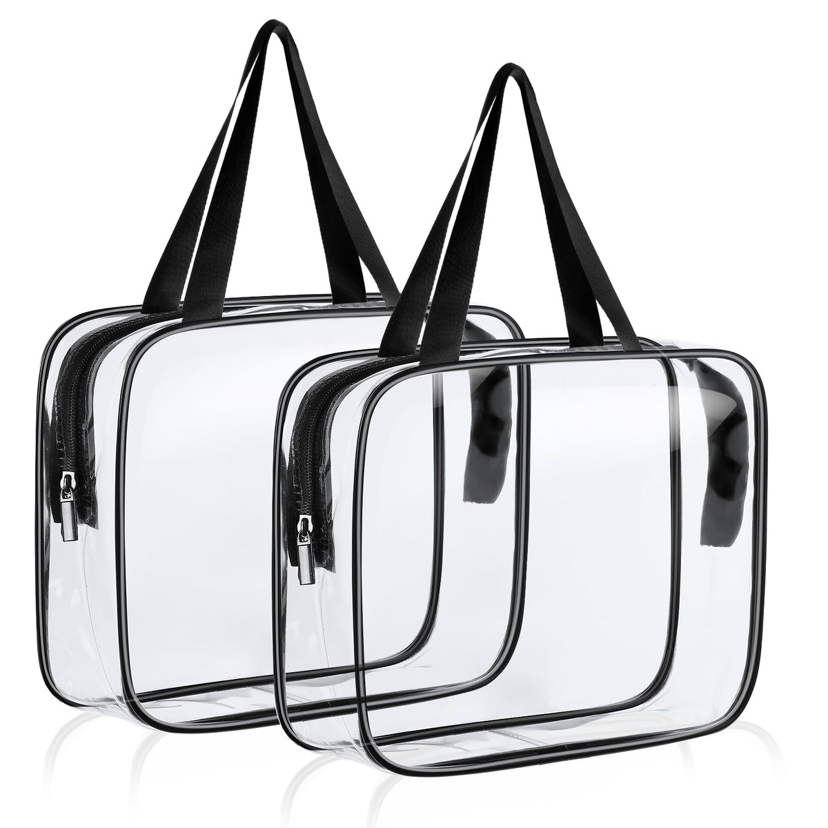 Aucuu Clear Toiletries Bag, 3 Pack PVC Waterproof Toiletries Carry Pouch, TSA Approved Travel Toiletry Bag with Zipper, Multi-Size Cosmetic Makeup Bags for Men, Women and Kids - Travel Business