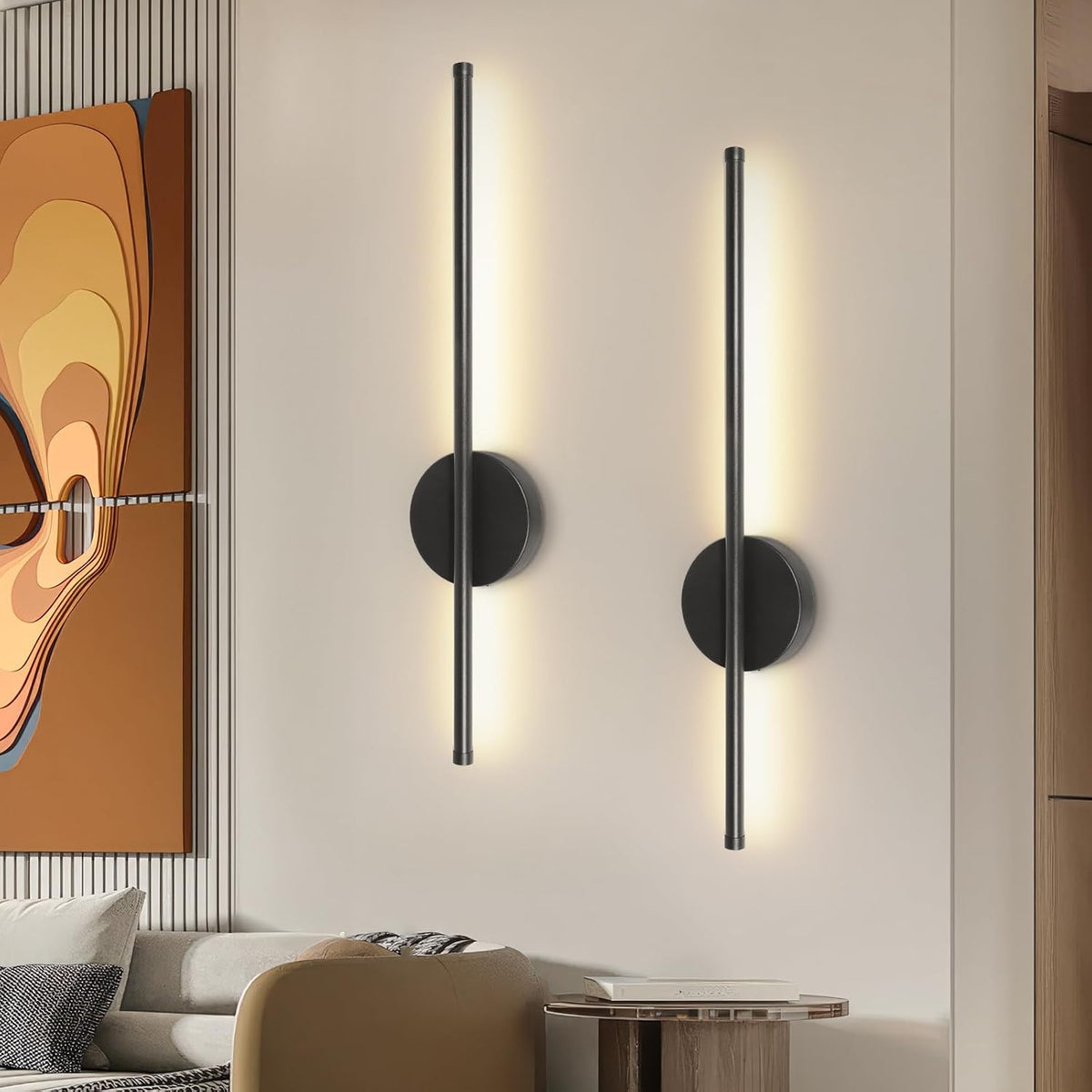 Dehobo 80CM Rechargeable Wall Lights with 8000mAh for Home Decor, 2 Packs