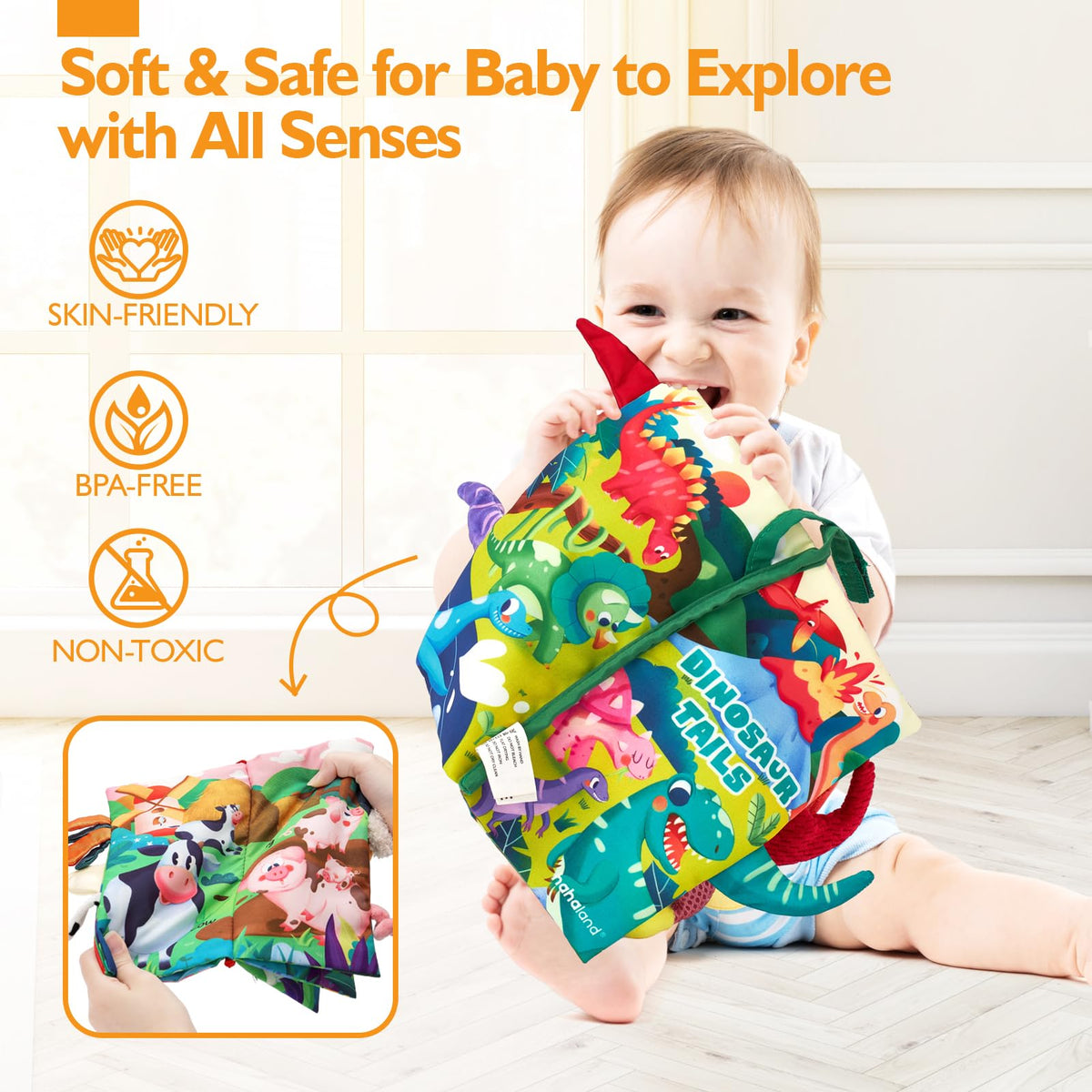 hahaland Baby Books 0-6 Months Infant Tummy Time Toys High Contrast