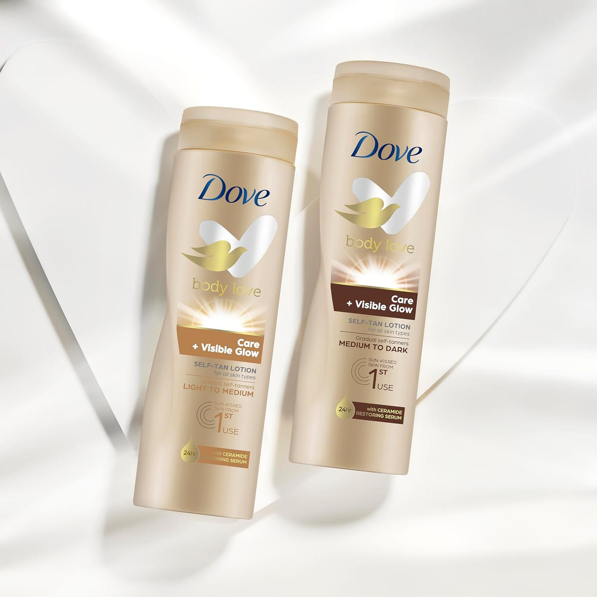 Dove Care + Visible Glow Medium to Dark Self Tan Lotion 400 ml