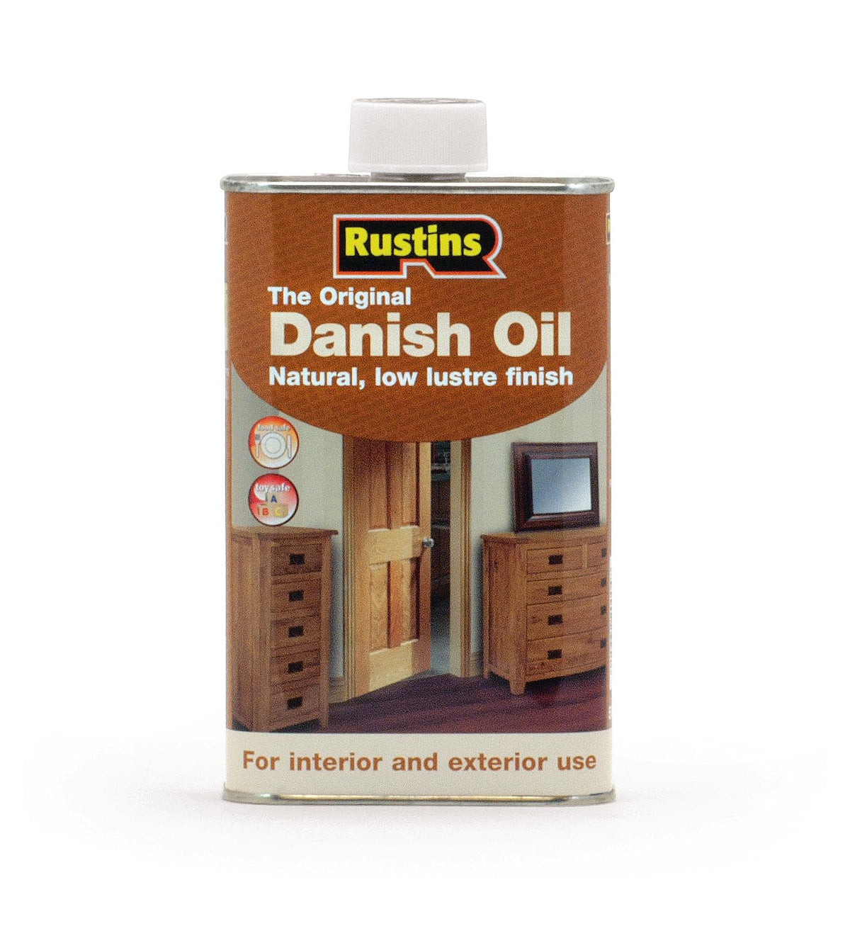 Rustins Danish Oil 2.5L - Original Clear Wood Finishing Oil for Furniture, Worktops & Oak - Food-Safe, Rich Natural Glow